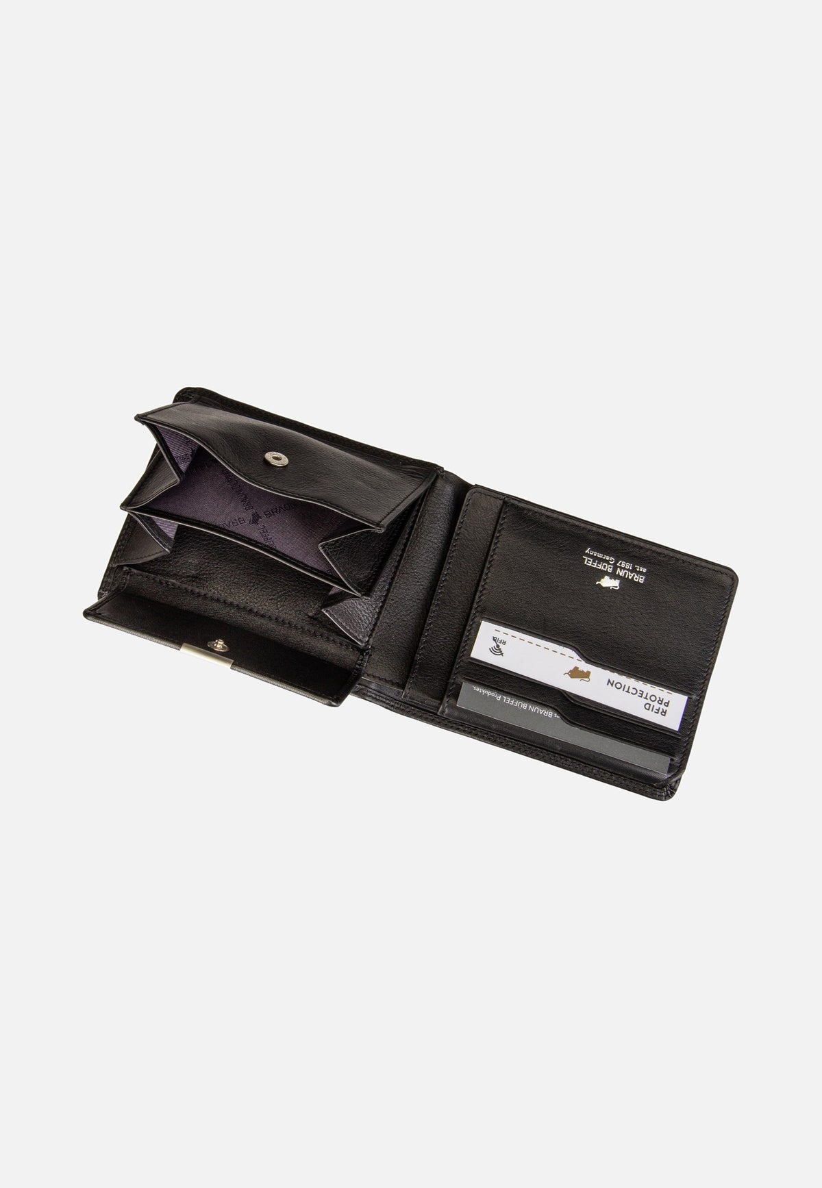 Braun Büffel Golf RFID Coin Wallet 8Cs Black Portemonnaie