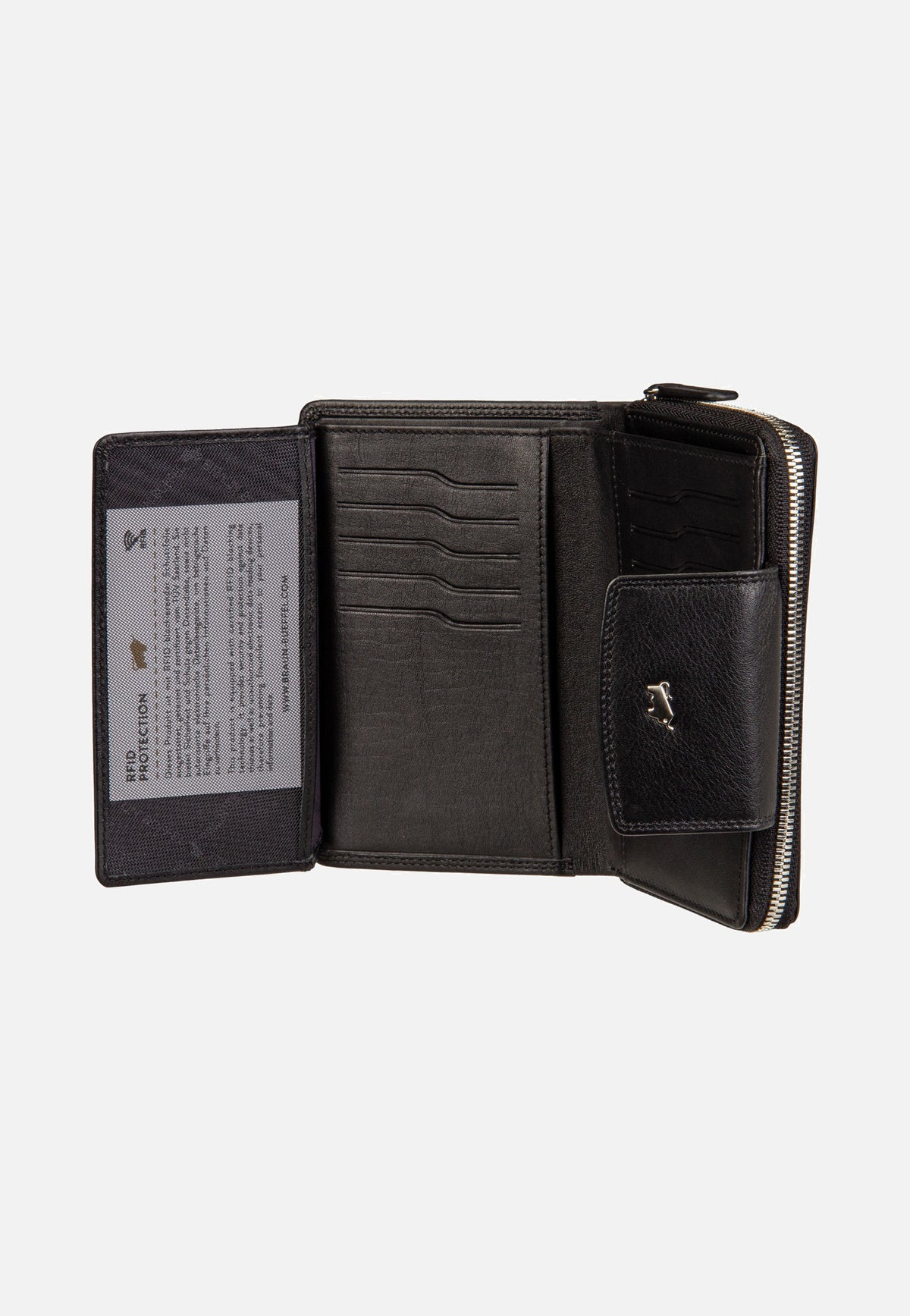 Braun Büffel Golf RFID Zip-Wallet M 15Cs Black Portemonnaie