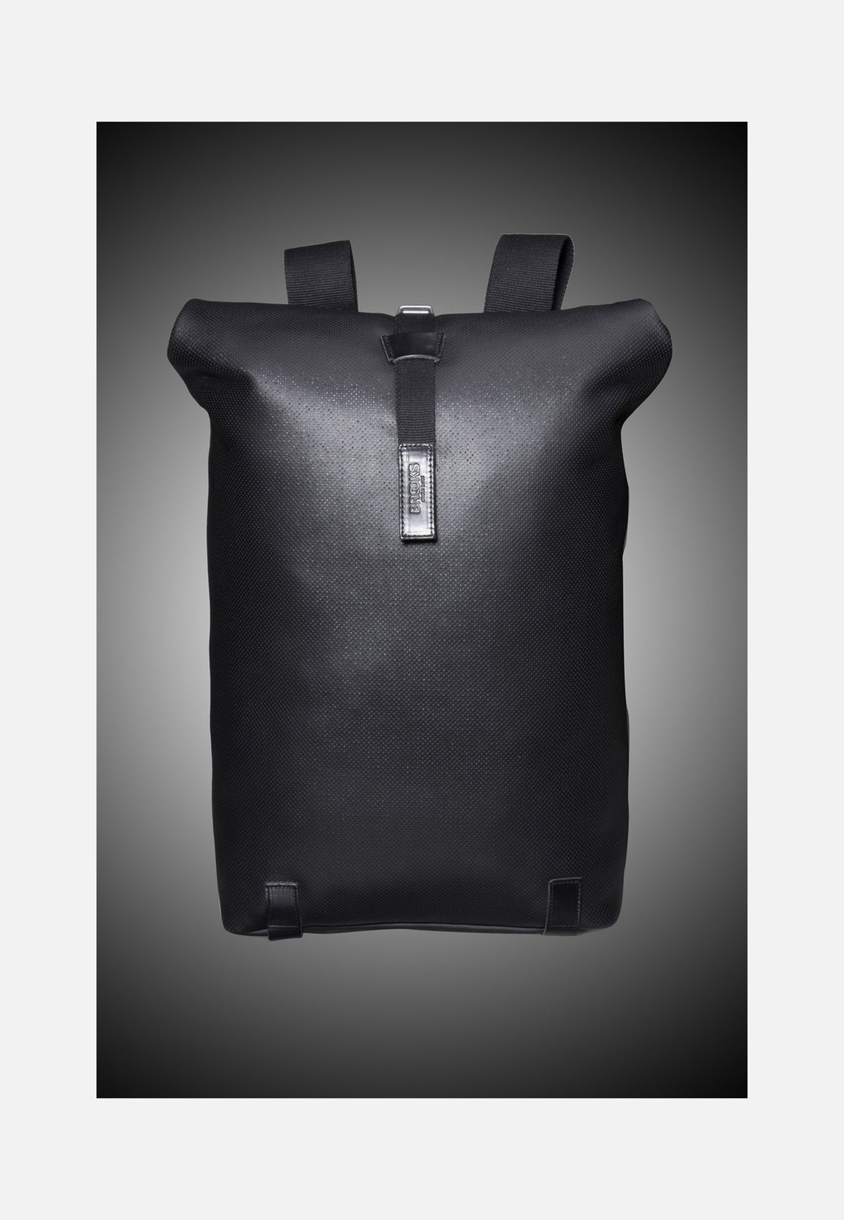Brooks England Pickwick Reflective Leather Black Rolltop Rucksack