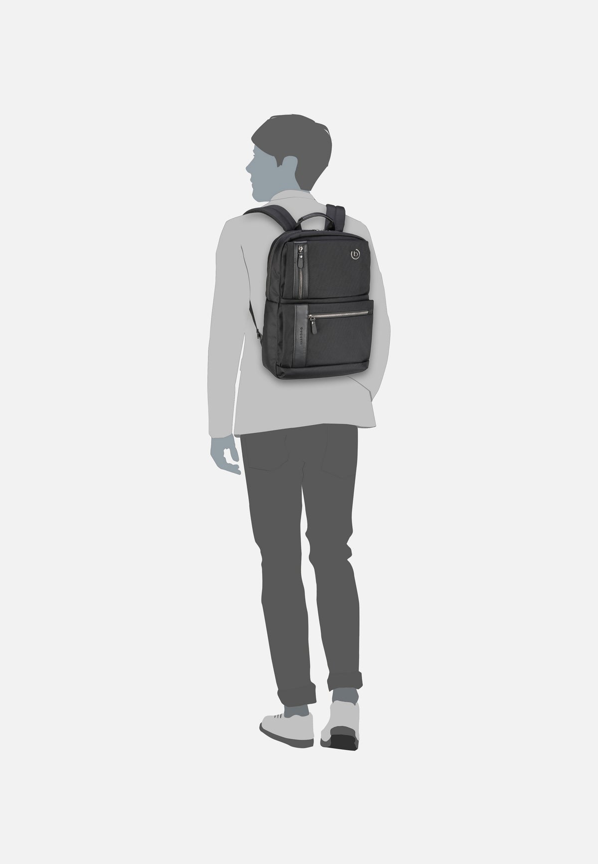 Bugatti Nero Medium Schwarz Rucksack