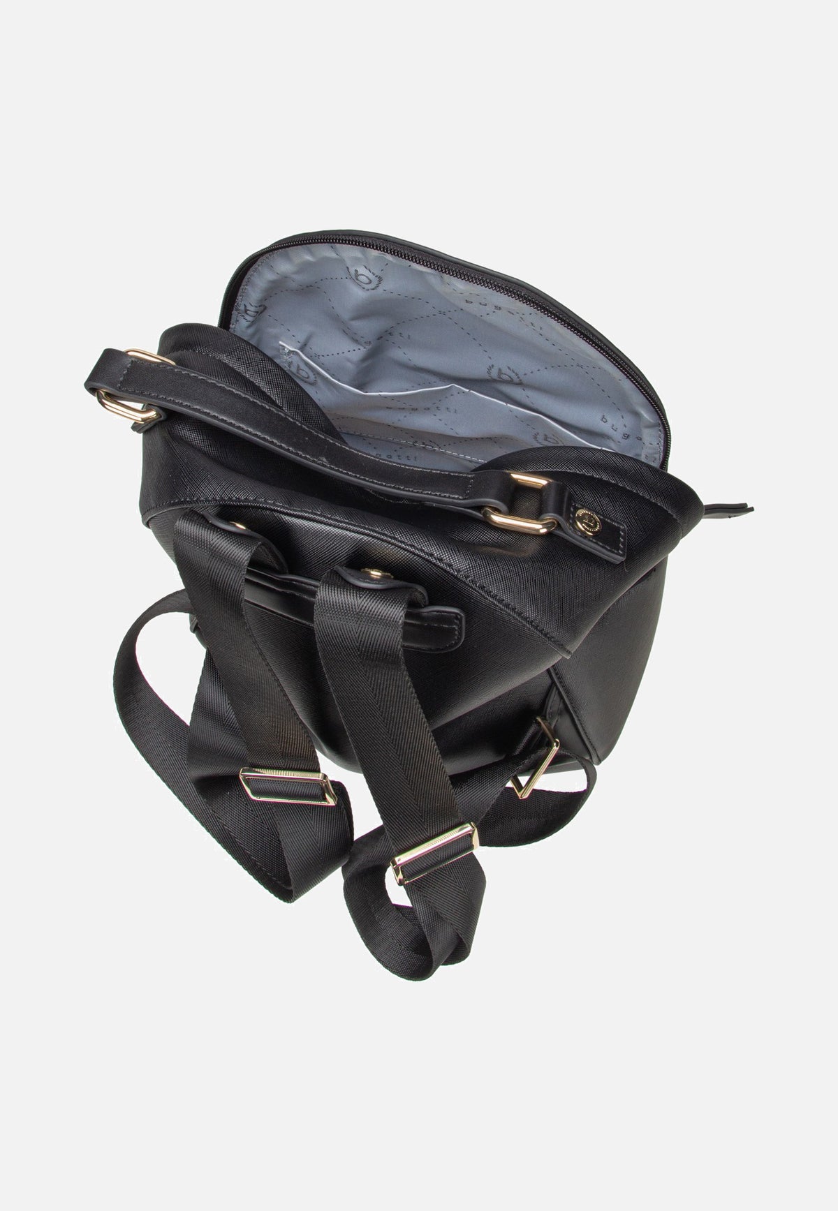 Bugatti Ella Saffiano Backpack Small Black Rucksack