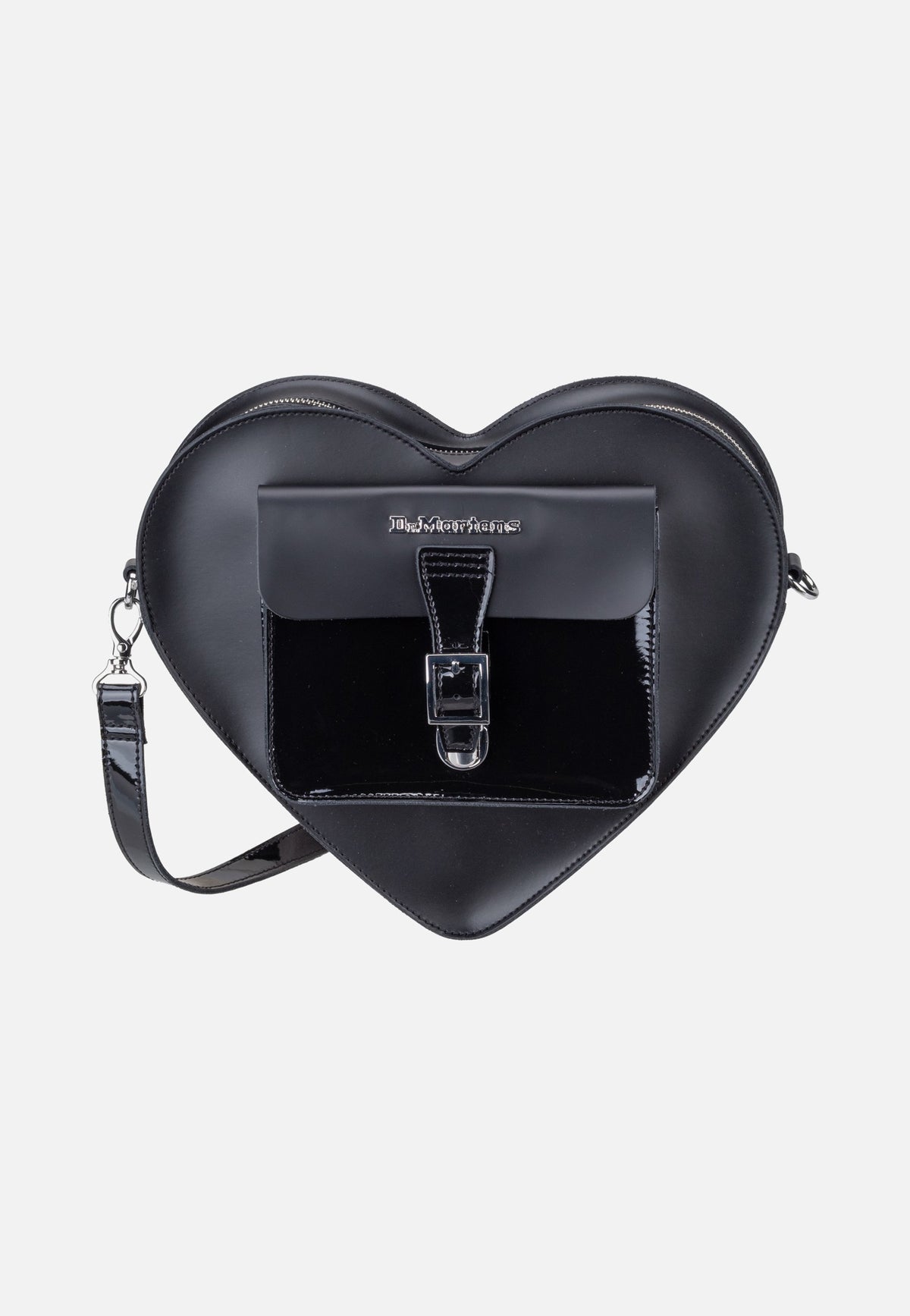 Dr. Martens Heart Backpack Black Kiev Patent Lamper Smooth Crossbody Bag