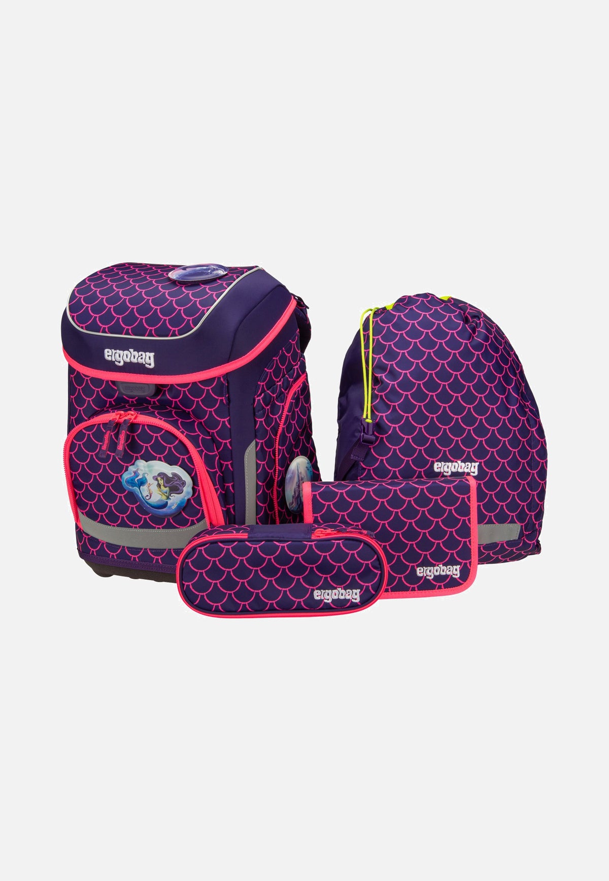 ergobag cubo Set COLOR FLASH PerlentauchBär Schulranzen