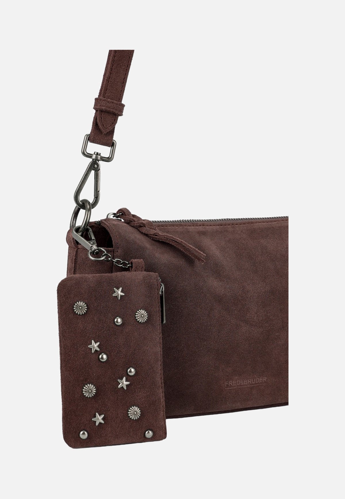 Fredsbruder Studs & Calm Crossbag Dark Choco Brown Crossbody Bag