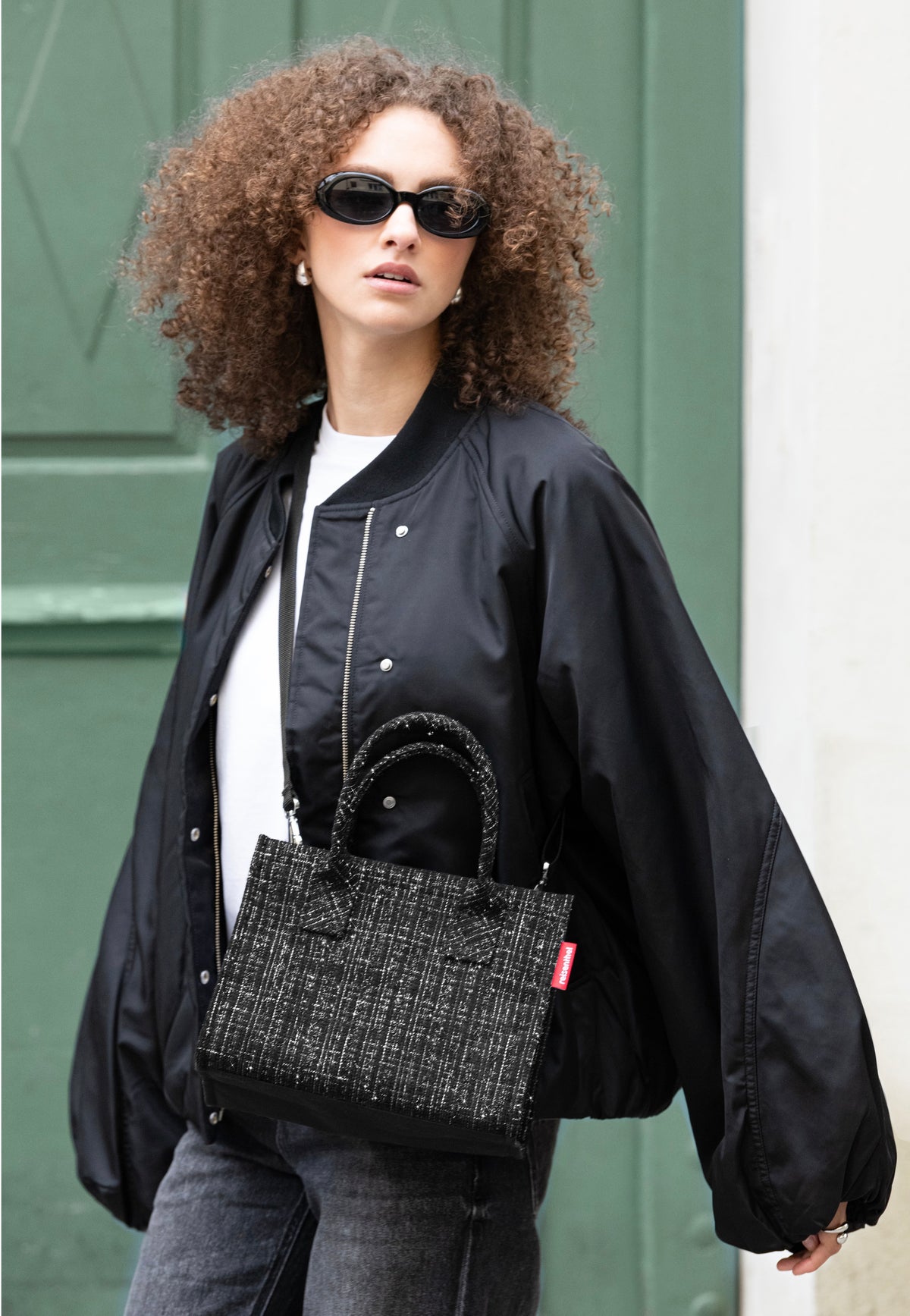 reisenthel Daily Shopper XS Bouclé Black Tote Bag