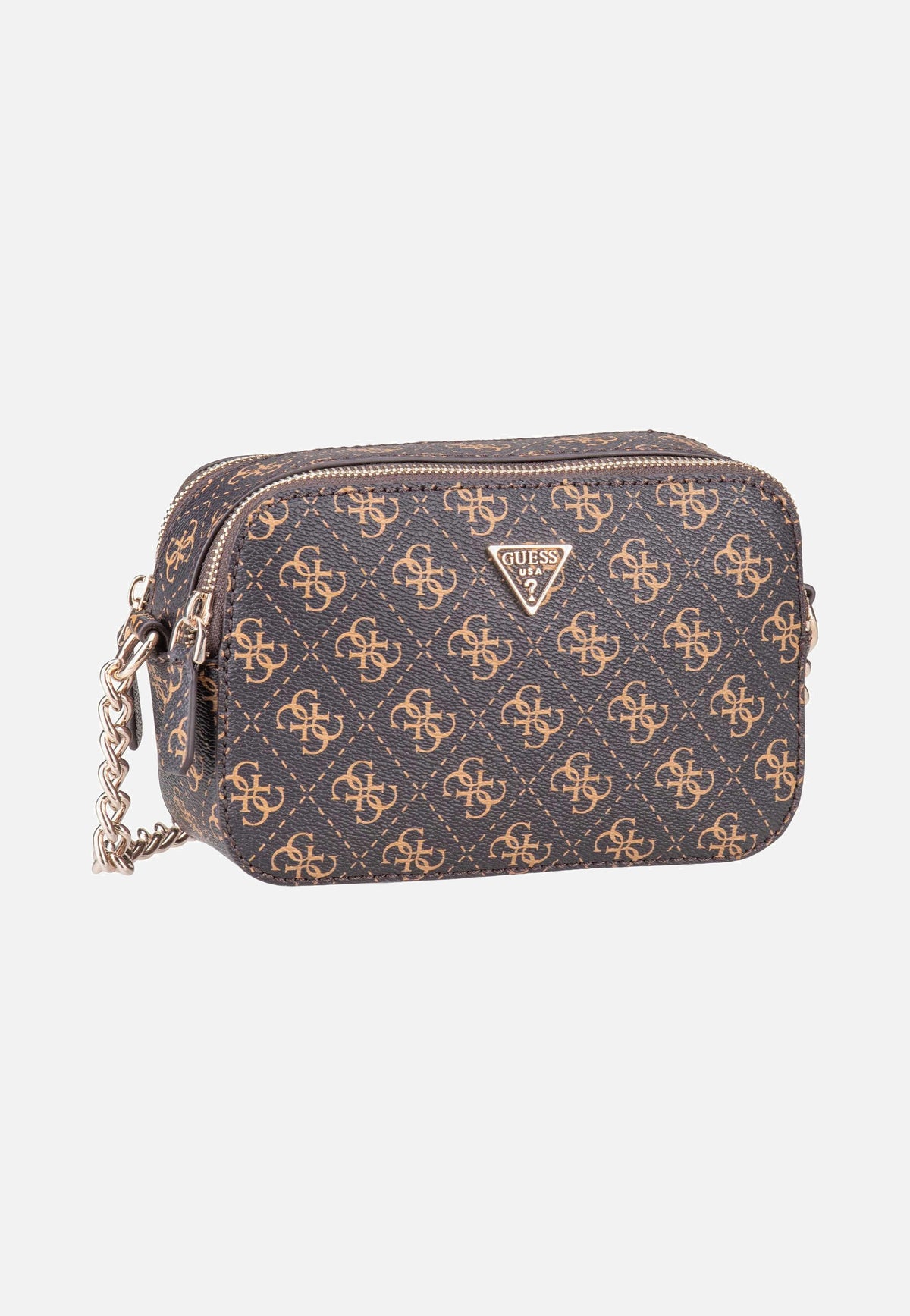 Guess Noelle II CB Camera 72140 Logo Brown Umhängetasche