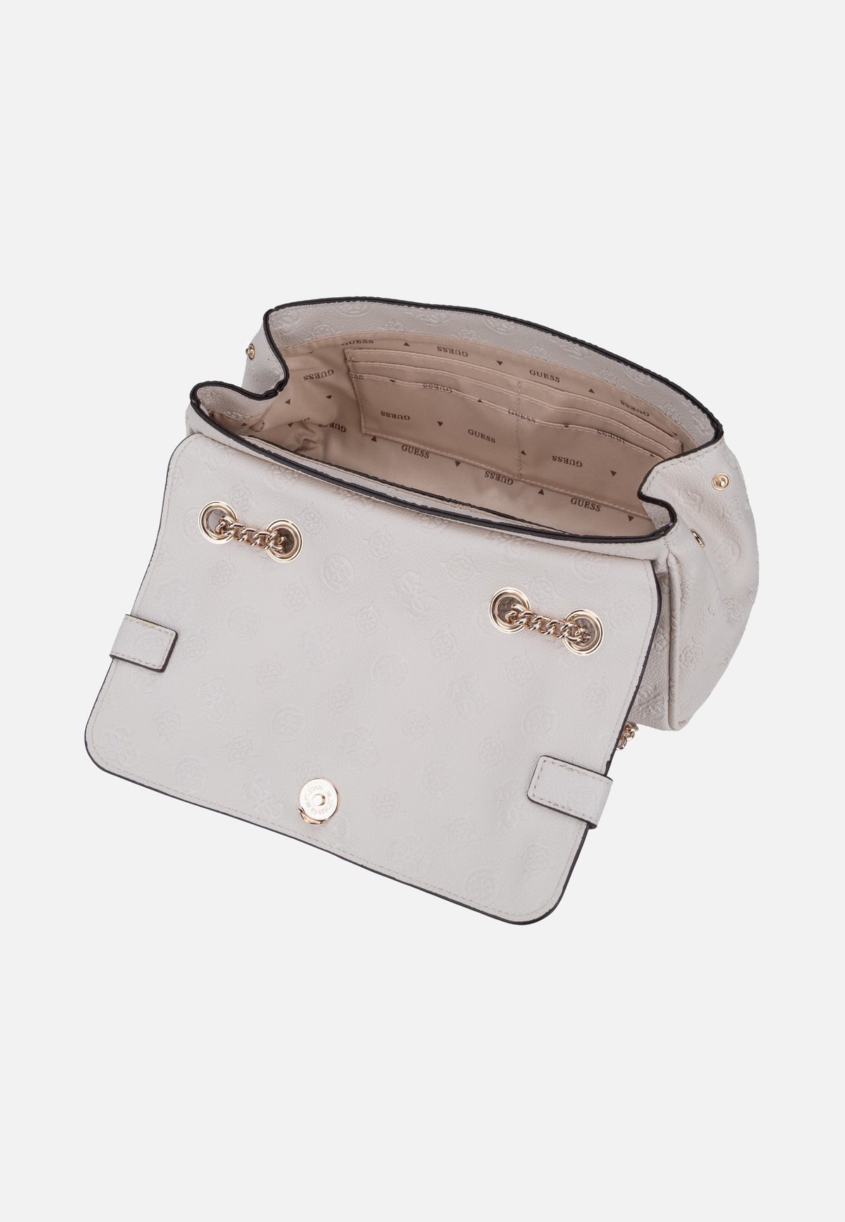 Guess Ella Logo Convertible Flap 46210 Stone Logo Abendtasche
