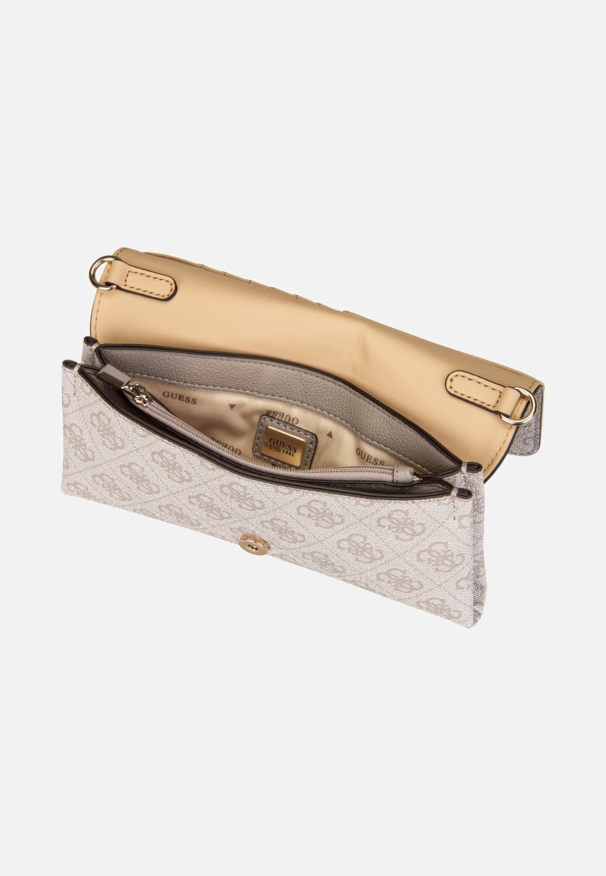 Guess Noelle II Xbody Flap Organizer Dark Oak Clutch