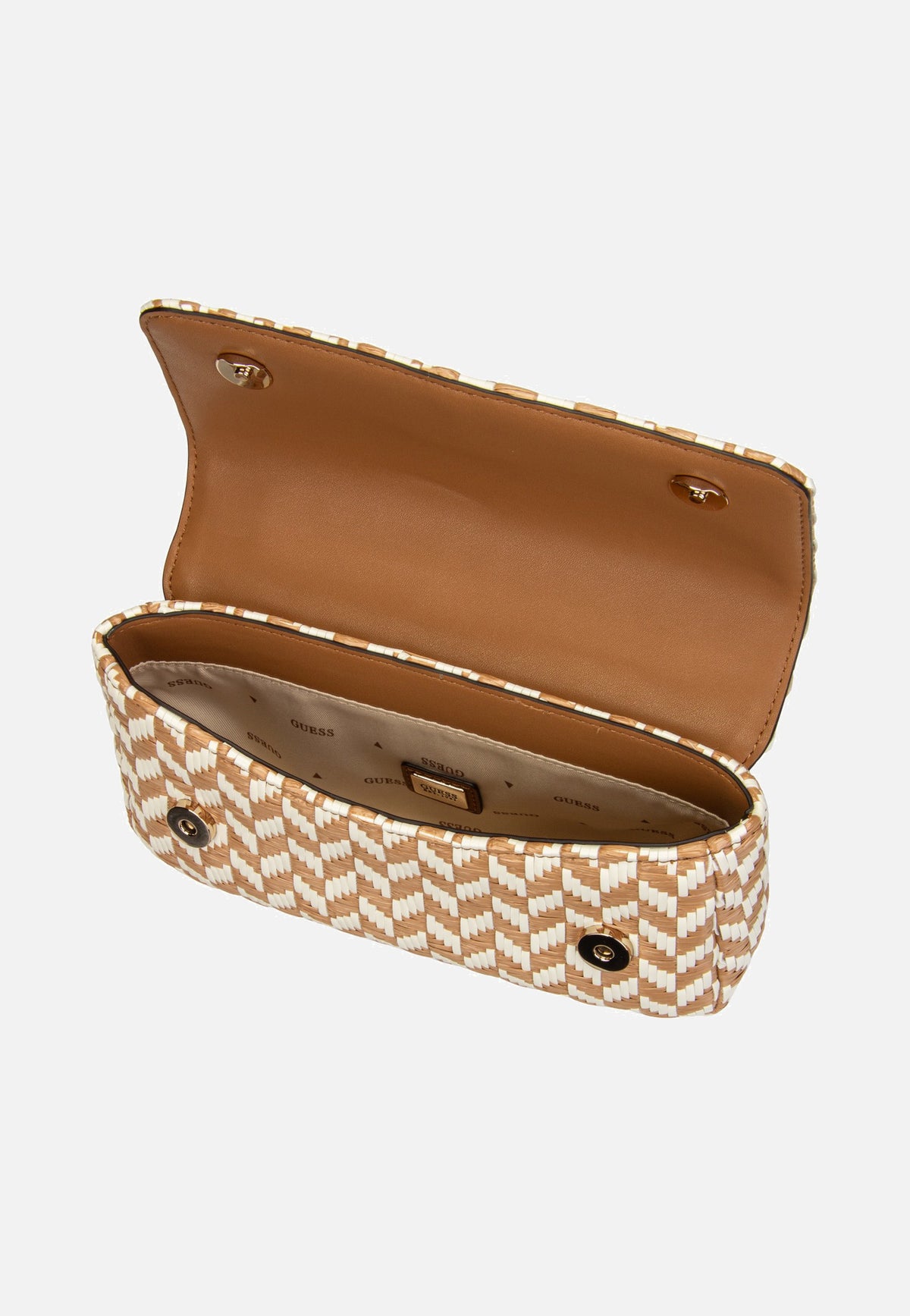Guess Tessi Flap Shoulder Cognac Multi Schultertasche