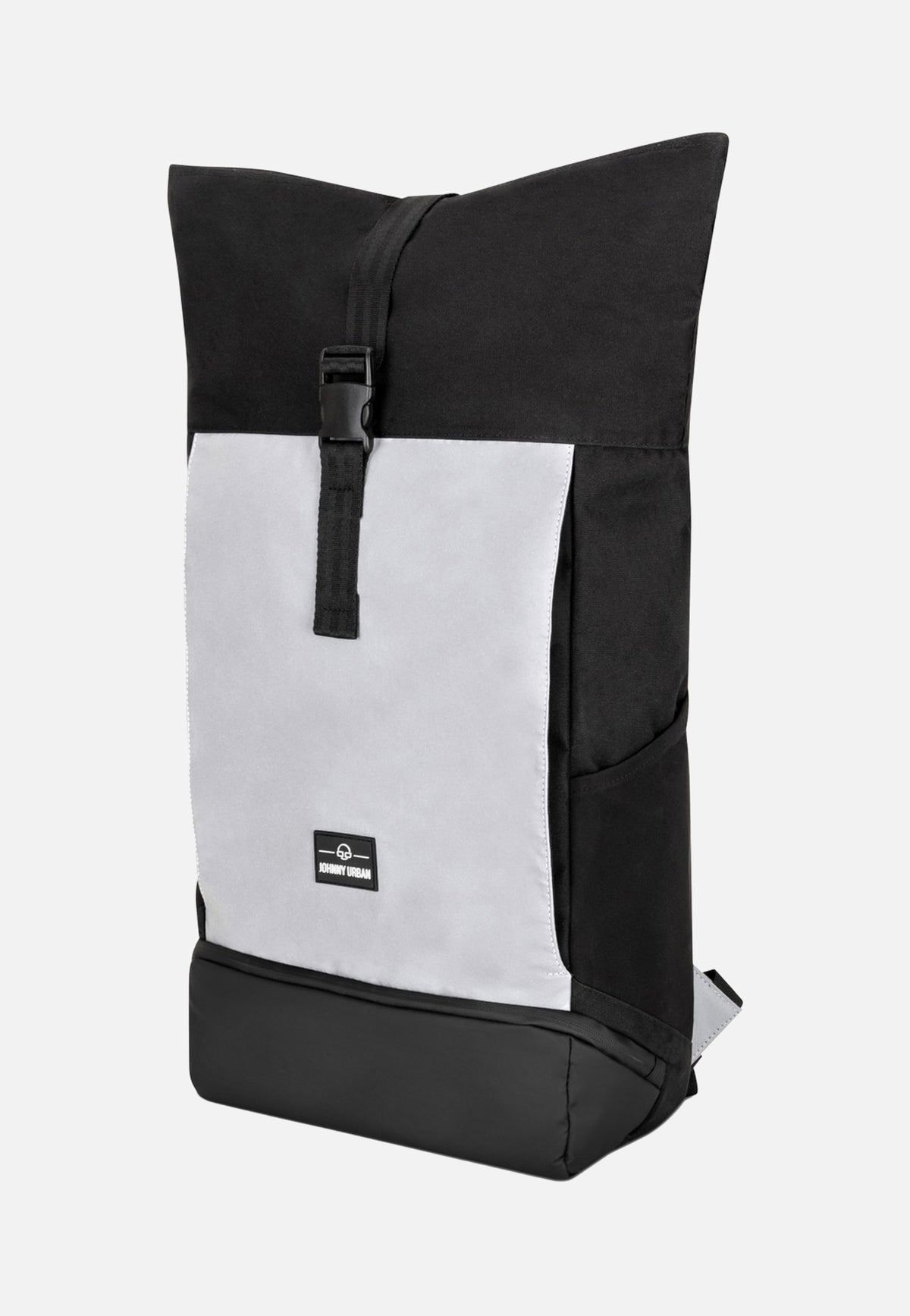 Johnny Urban Allen Large Black Reflective Rolltop Rucksack