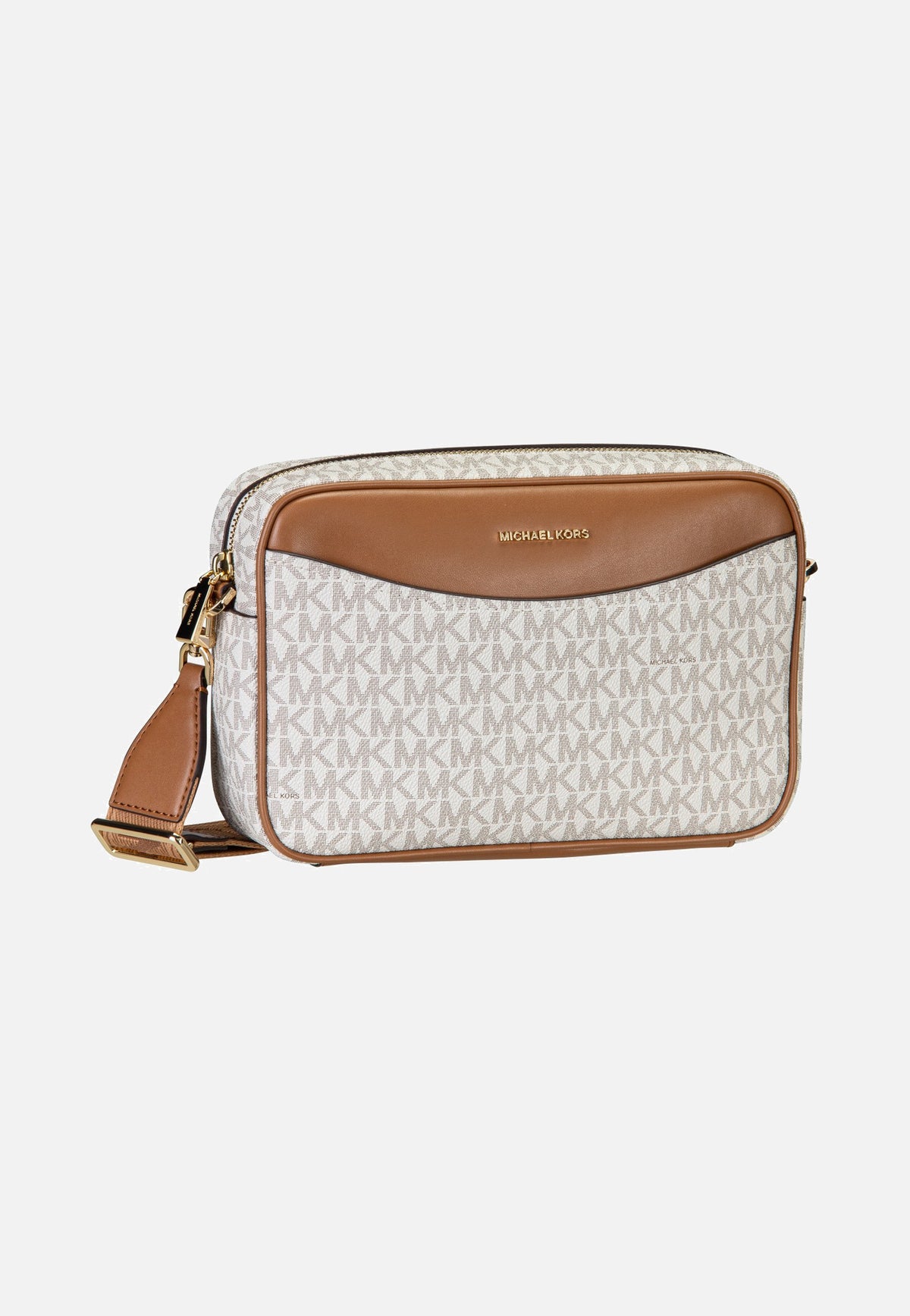 Michael Kors Bev LG Ew Pckt Xbody Vanilla/Acorn Crossbody Bag