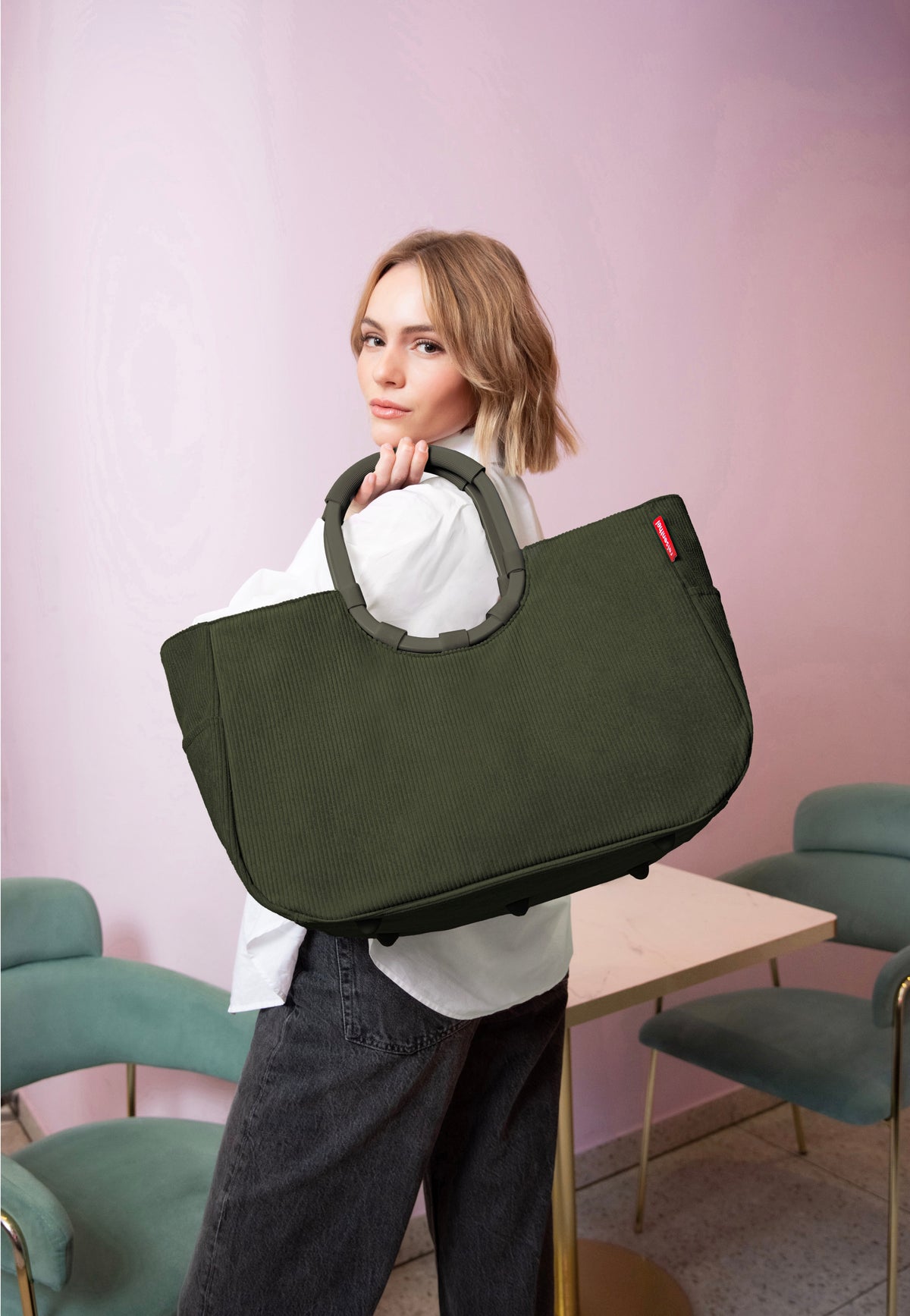 reisenthel Loopshopper L Cord Dark Matcha Einkaufskorb