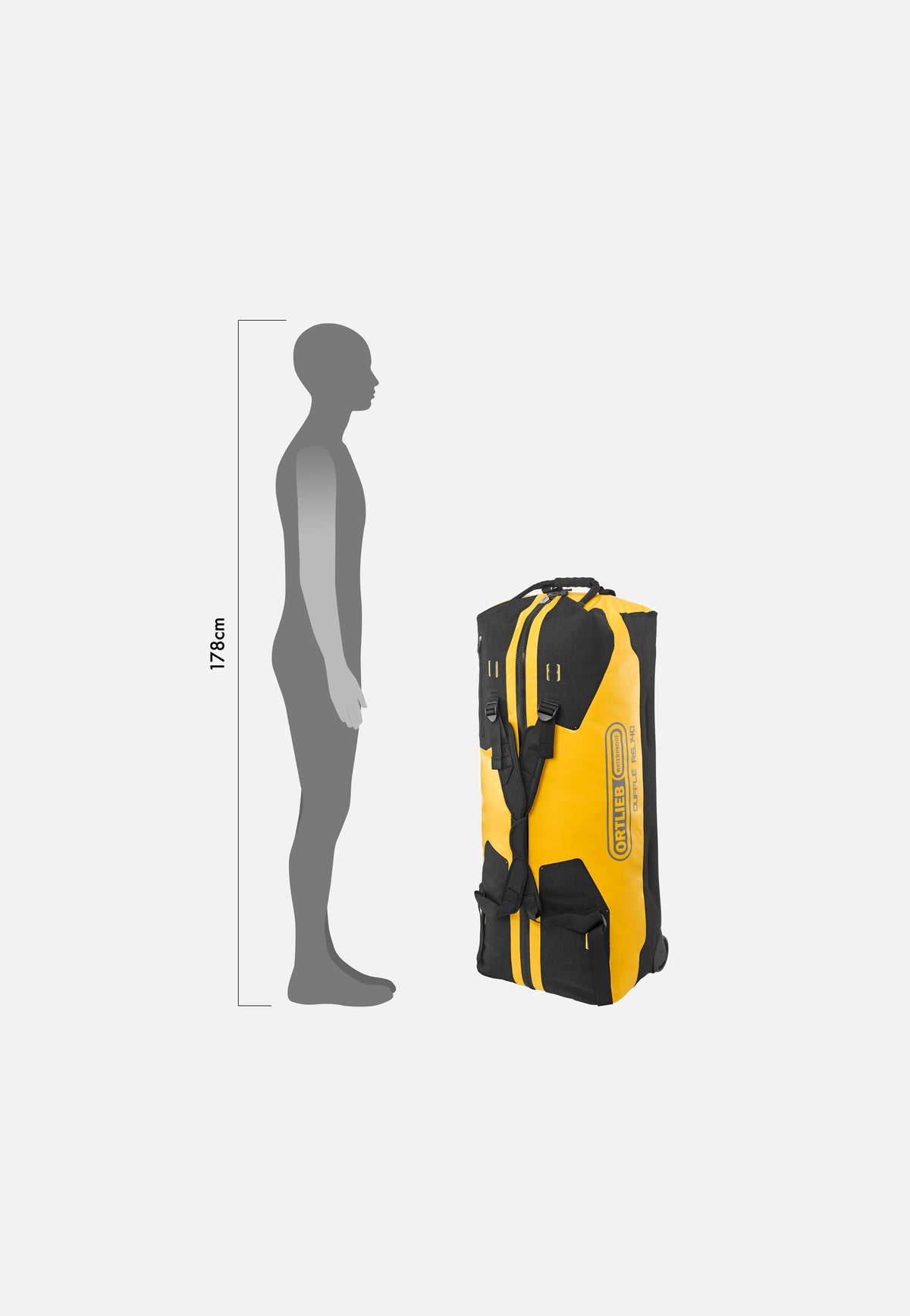 ORTLIEB Duffle RS 140L Sonnengelb Schwarz Reisetasche mit Rollen