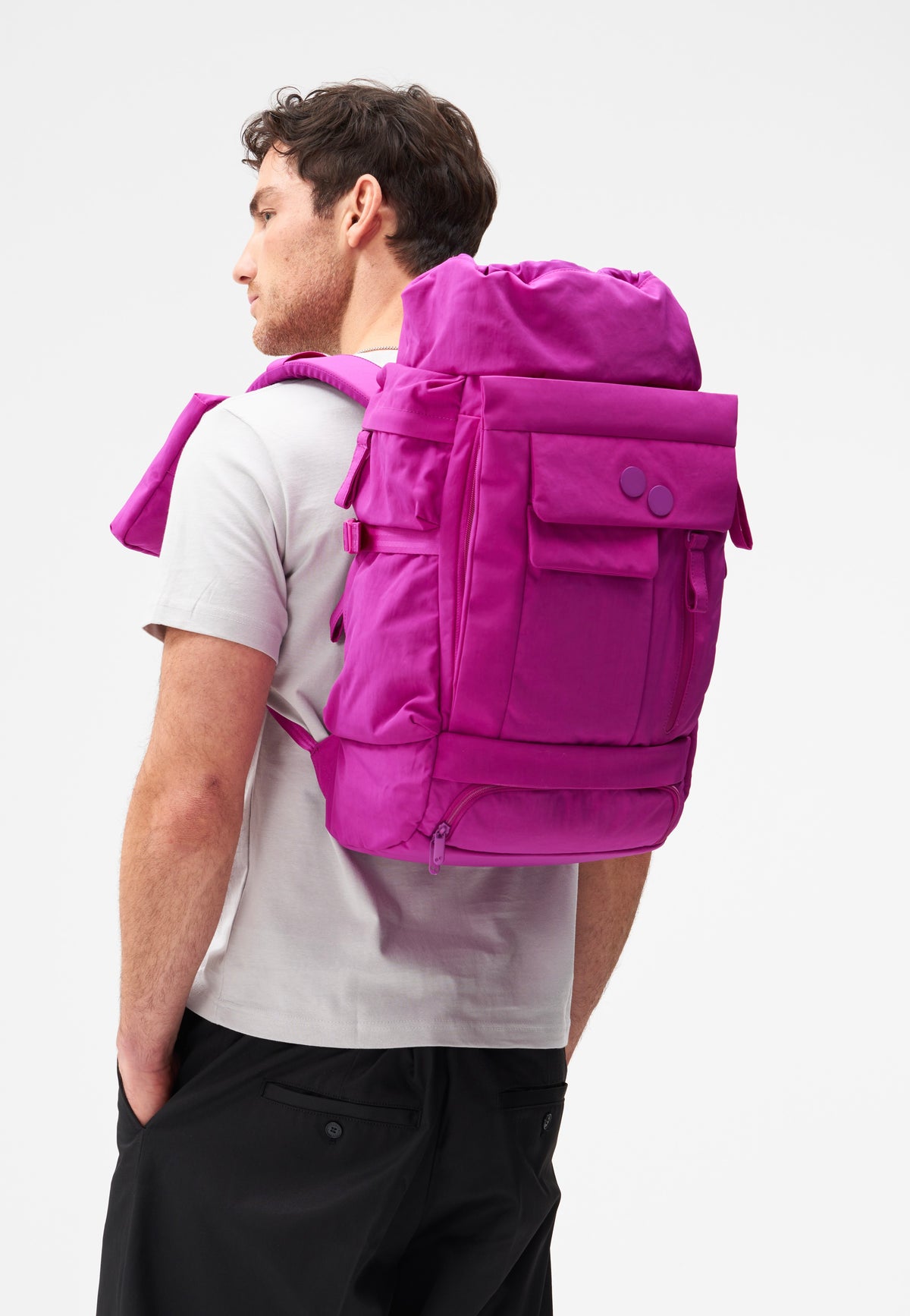 pinqponq Blok Medium Crinkle Fuchsia Rucksack