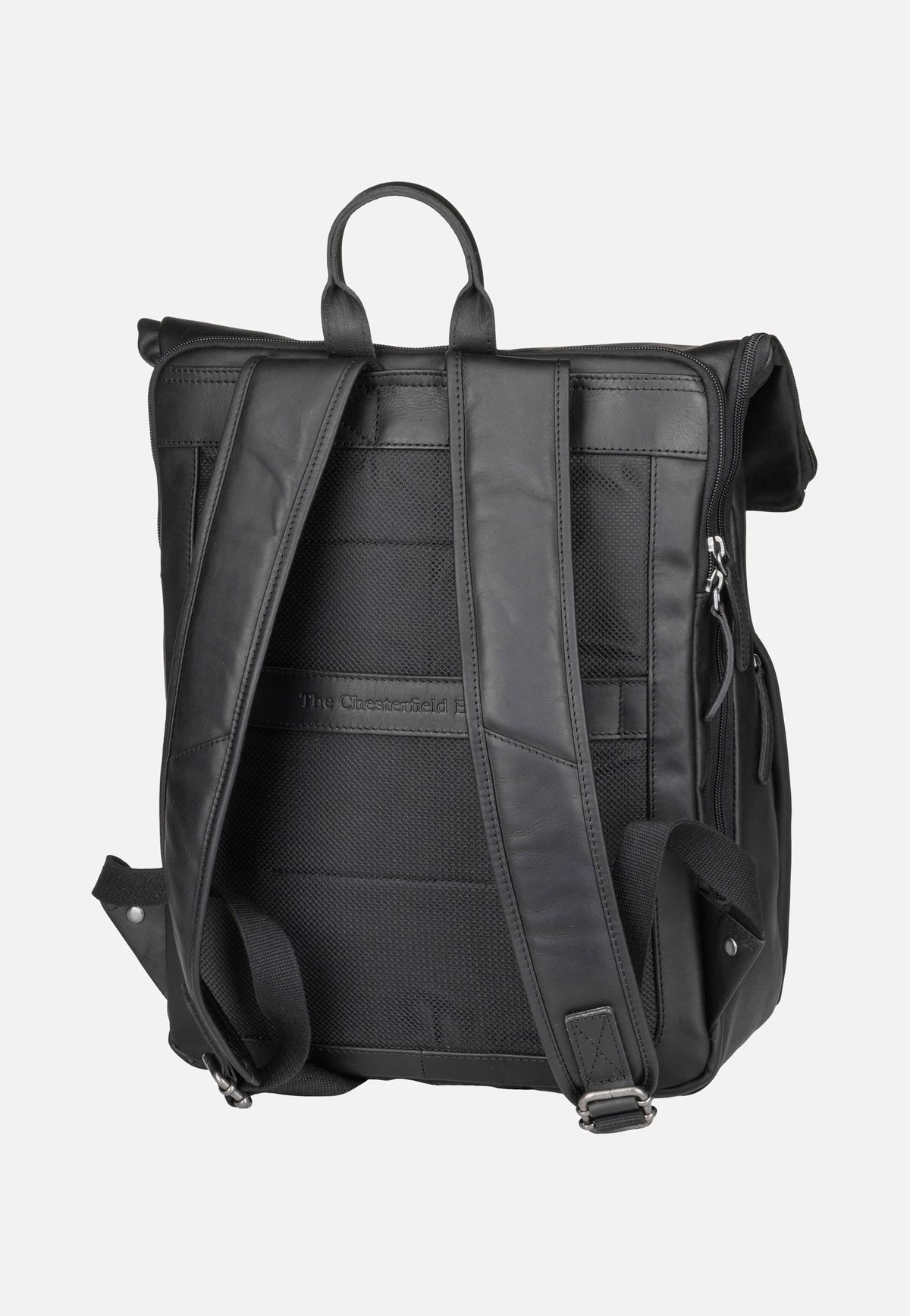 The Chesterfield Brand Savona 0322 Black Rolltop Rucksack
