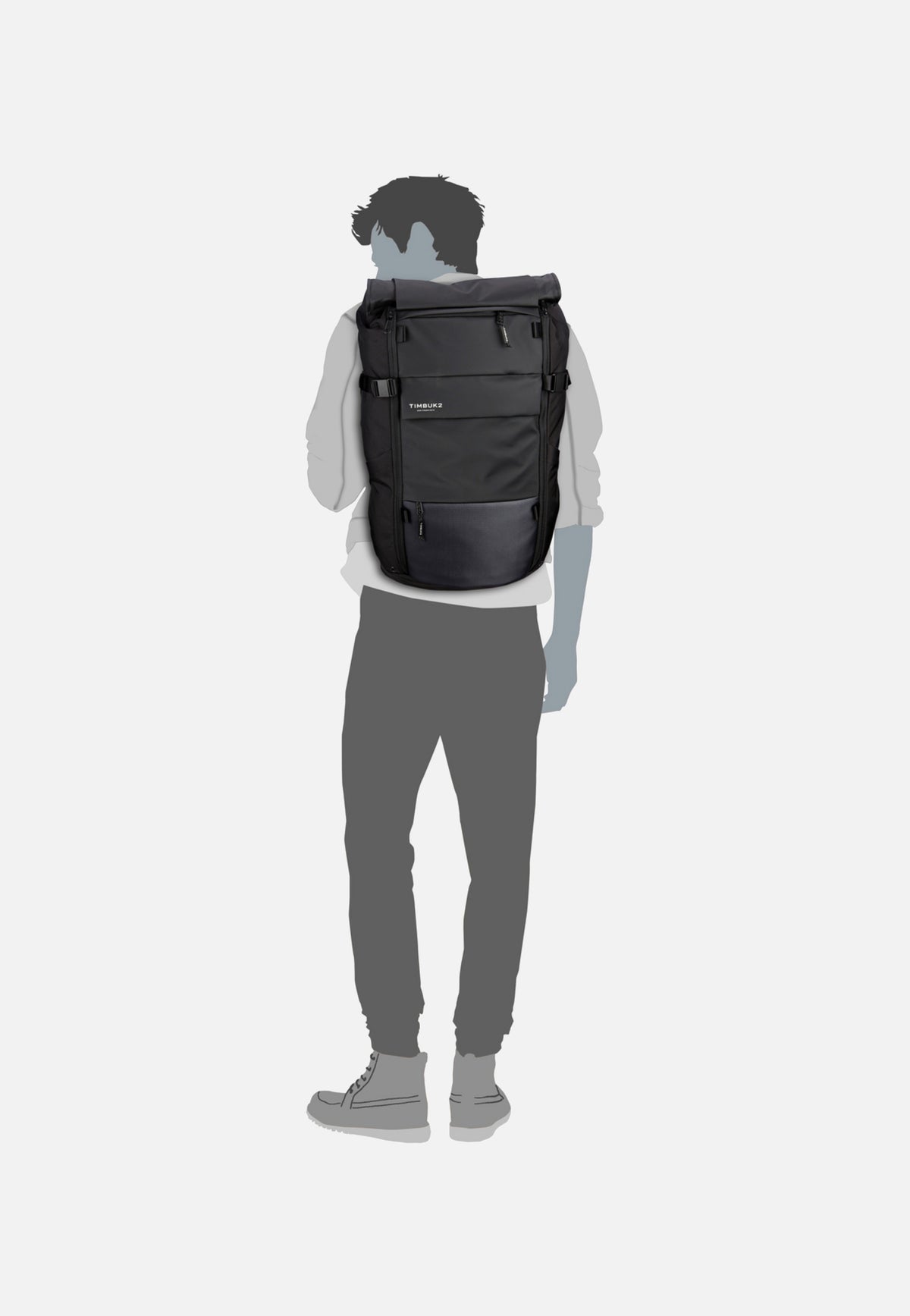 Timbuk2 Clark Pack Jet Black Rolltop Rucksack
