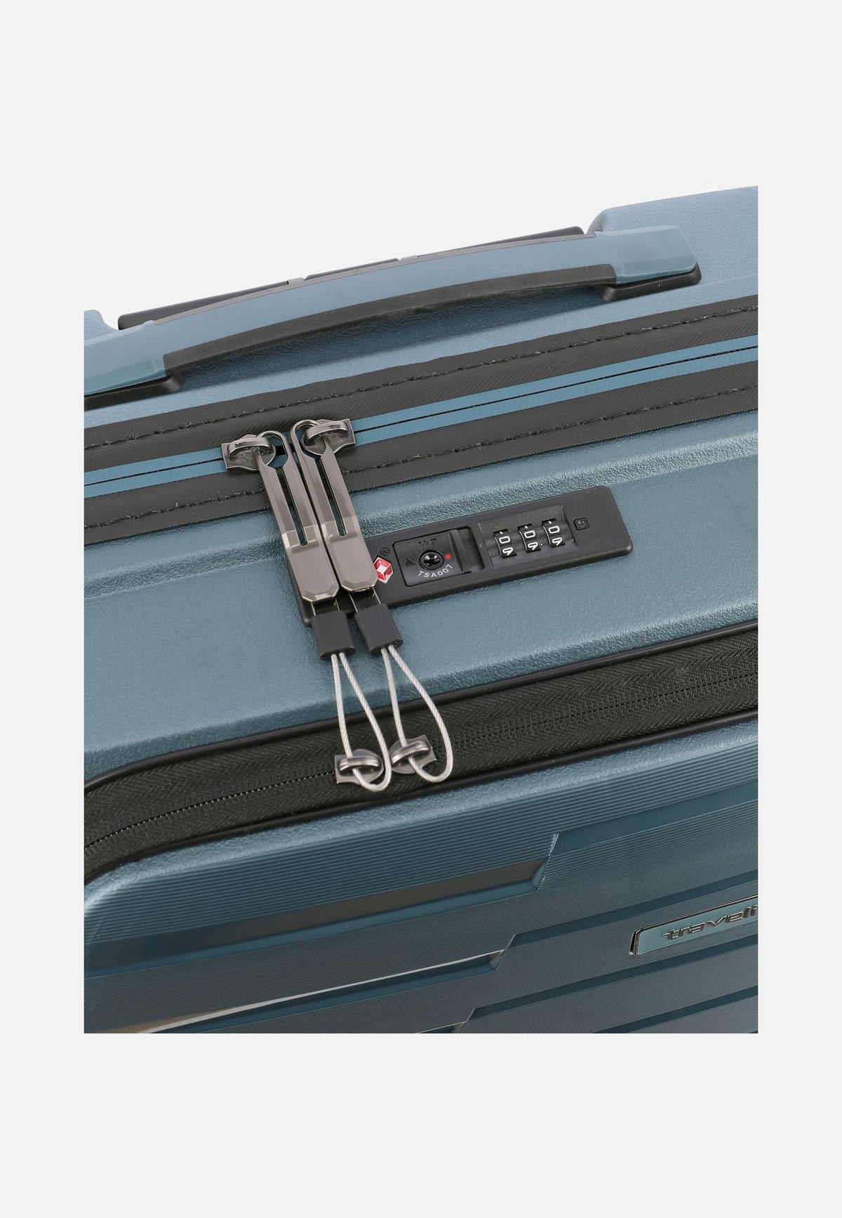 travelite Air Base 4-Rad Trolley S Vortasche Eisblau Koffer