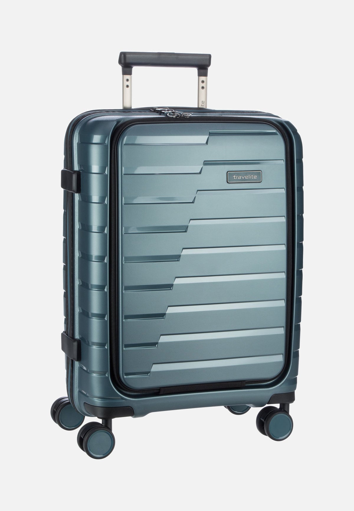 travelite Air Base 4-Rad Trolley S Vortasche Eisblau Koffer