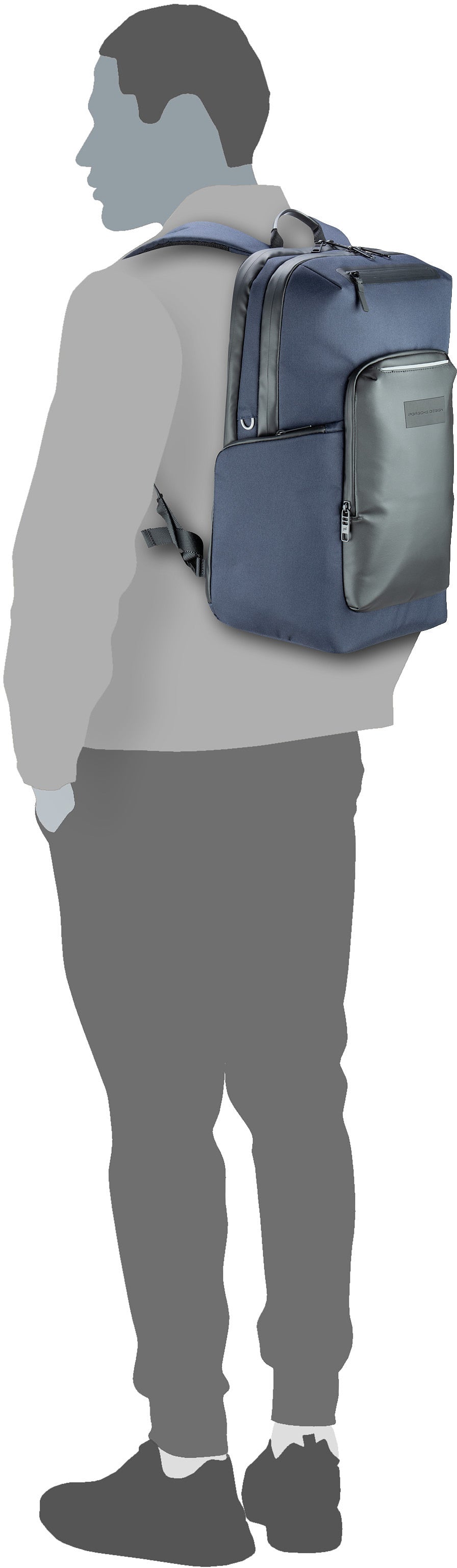 Porsche Design Urban Eco M2 Black Rucksack – Silhouettenansicht
