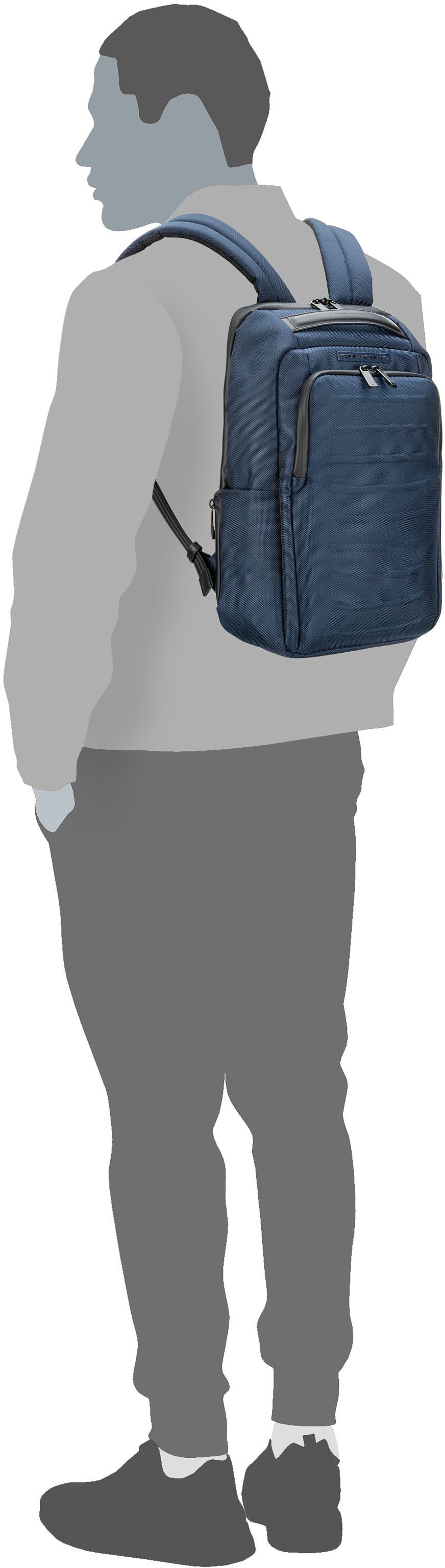 Porsche Design Roadster Pro XS Black Rucksack – Silhouettenansicht
