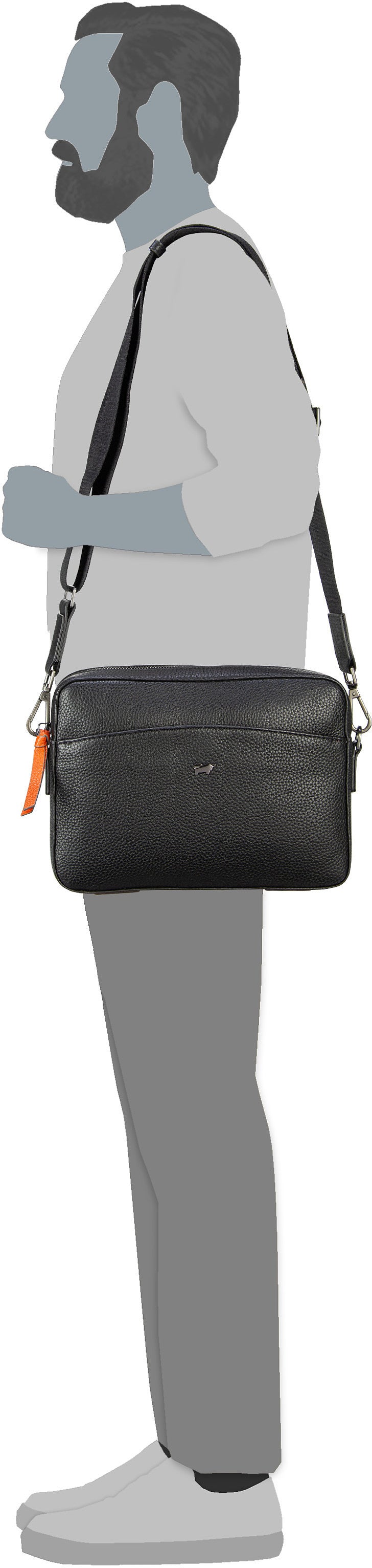 Braun Büffel Novara 26353 Schwarz Crossbody Bag – Silhouettenansicht