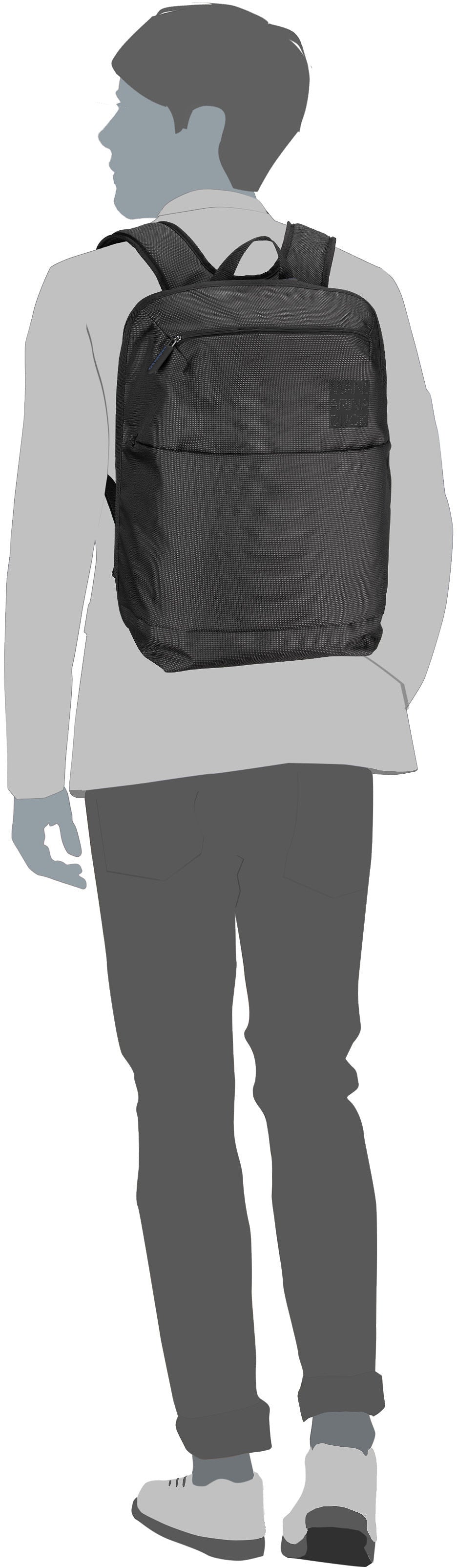 Mandarina Duck District KPT11 Black Ink Rucksack – Silhouettenansicht
