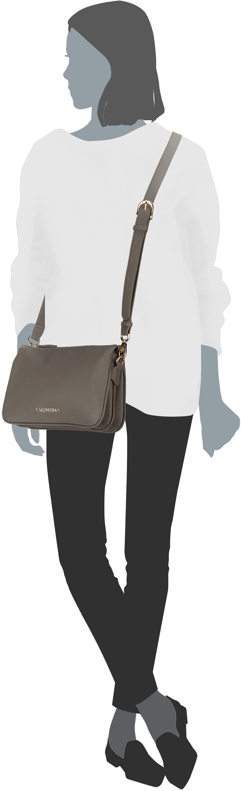 Valentino Zero RE 308 Beige Crossbody Bag – Silhouettenansicht