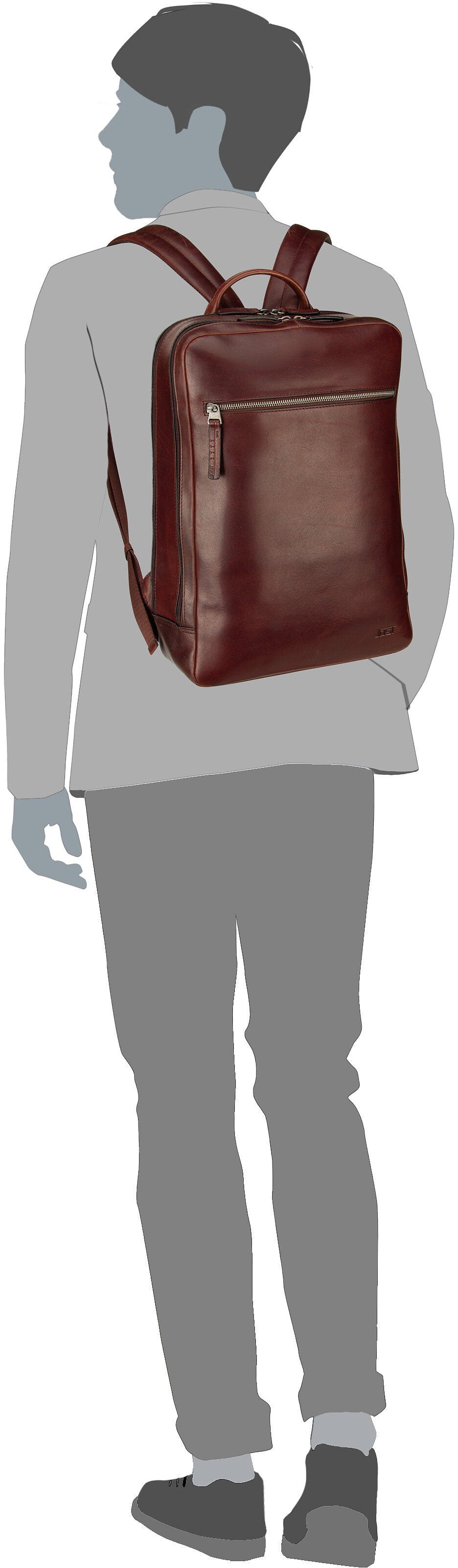 Jost Lund DP 6746 Braun Rucksack – Silhouettenansicht