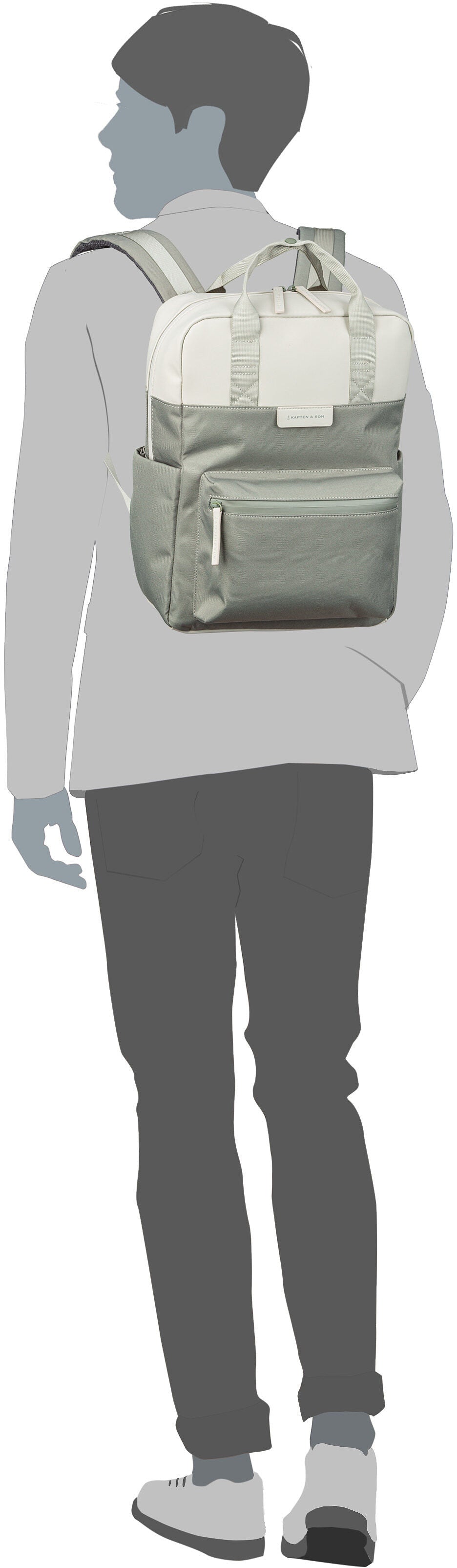 Kapten & Son Bergen Pro Diaper BP Muted Clay Rucksack – Silhouettenansicht
