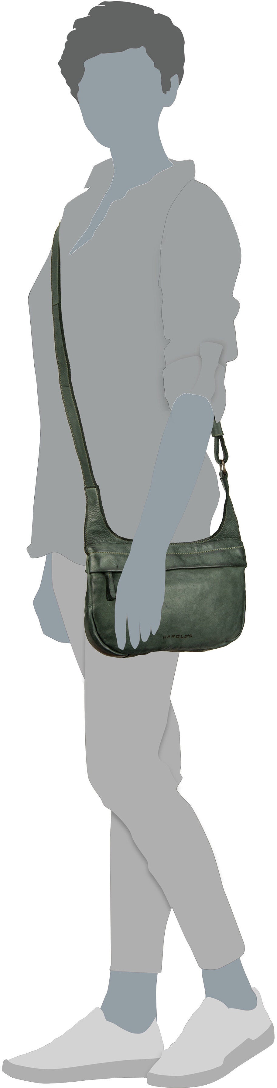 Harold's Submarine 83 Grün Crossbody Bag – Silhouettenansicht
