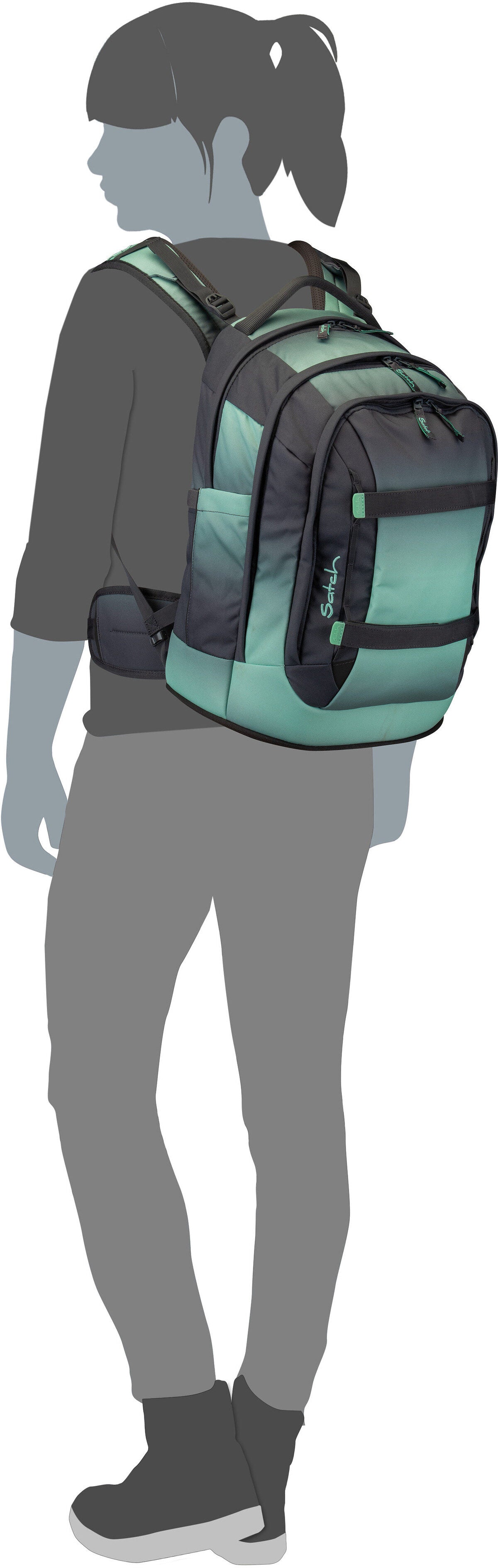 satch satch Pack Coral Reef Schulranzen – Silhouettenansicht