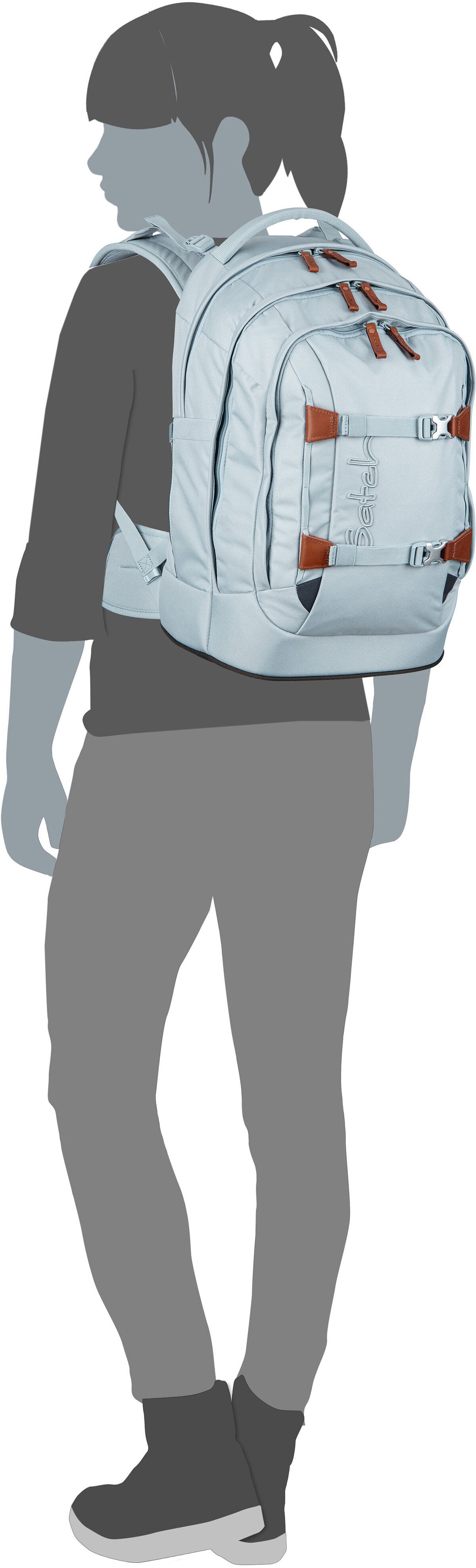 satch satch Pack Nordic Edition Nordic Ice Blue Schulranzen – Silhouettenansicht