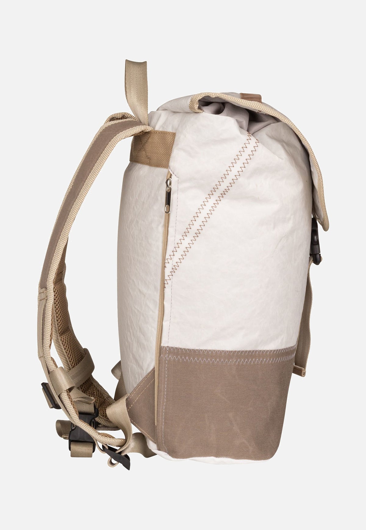 360Grad Landgang Mini Weiß/Balken Taupe Rucksack