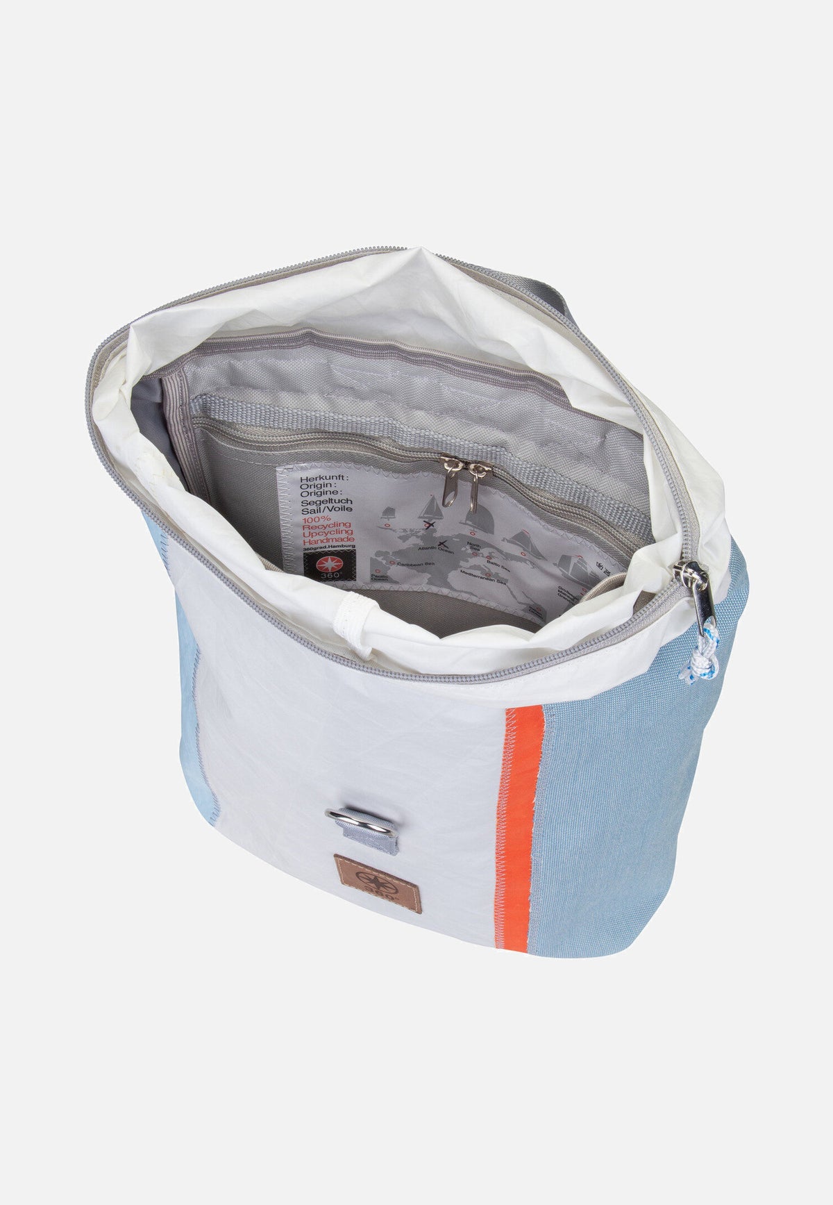 360Grad Möwe Weel-Weiß/Hellblau/Orange/Gelb Rucksack