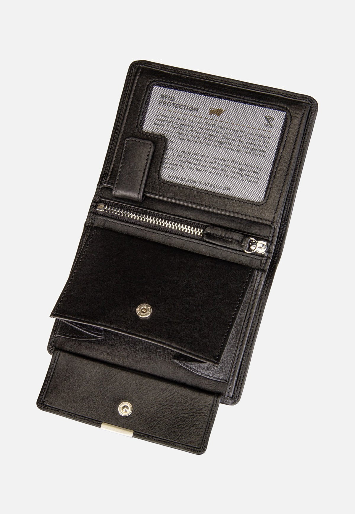 Braun Büffel Golf RFID Coin Wallet H 7Cs + Loop Black Portemonnaie