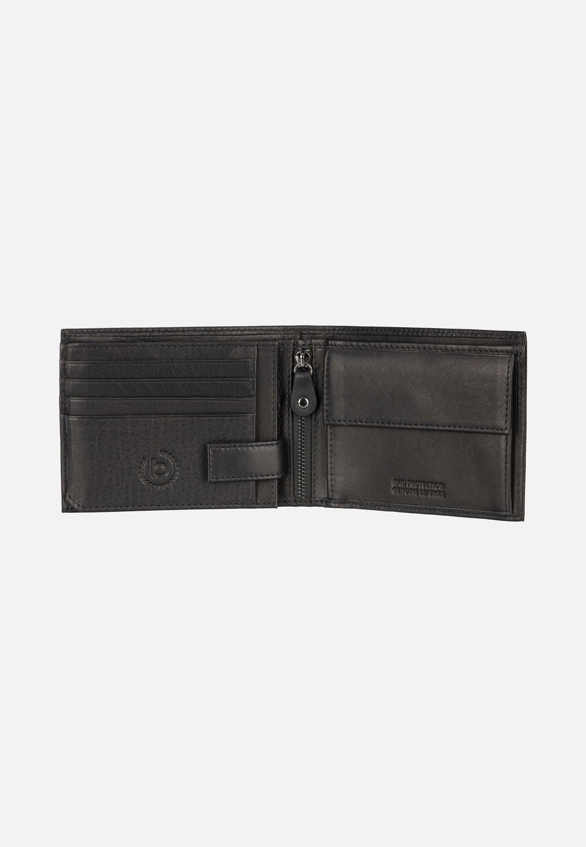 Bugatti Nome Horizontal with Flap III Schwarz Portemonnaie