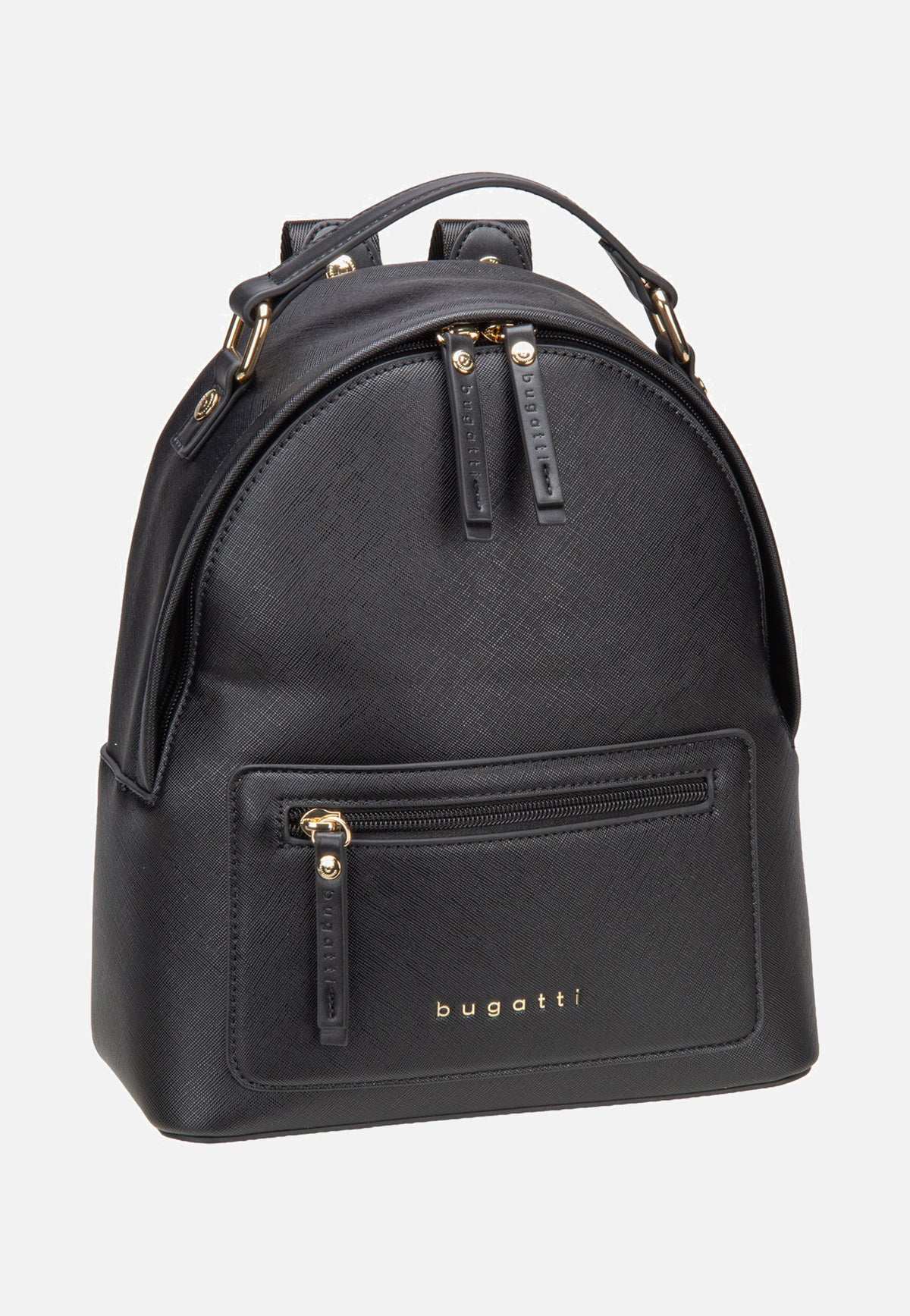 Bugatti Ella Saffiano Backpack Small Black Rucksack