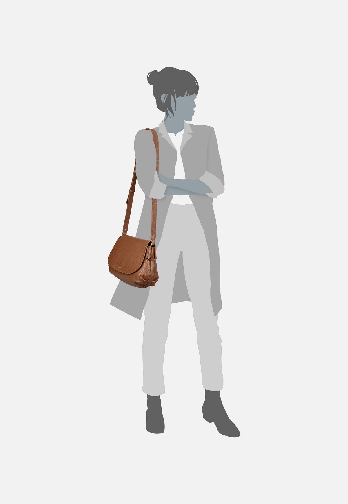Coccinelle Rebekka 1501 Cognac Saddle Bag