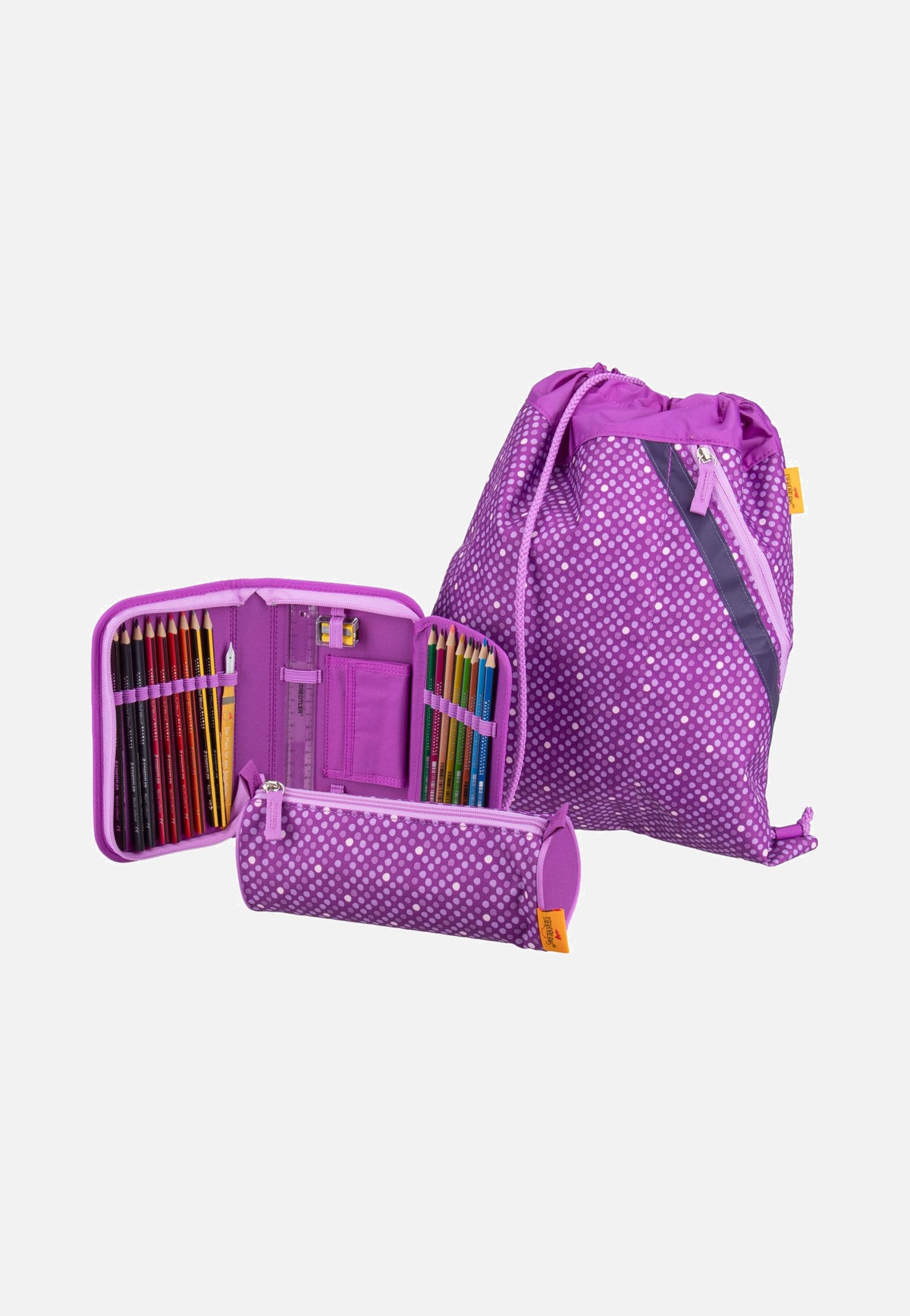 DerDieDas ErgoFlex MAX Set 2 Purple Dots Schulrucksack