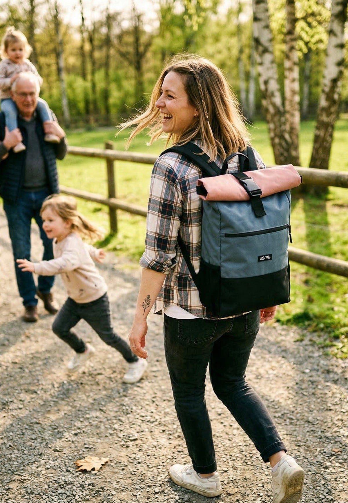Ela Mo Rolltop Salmon Rolltop Rucksack