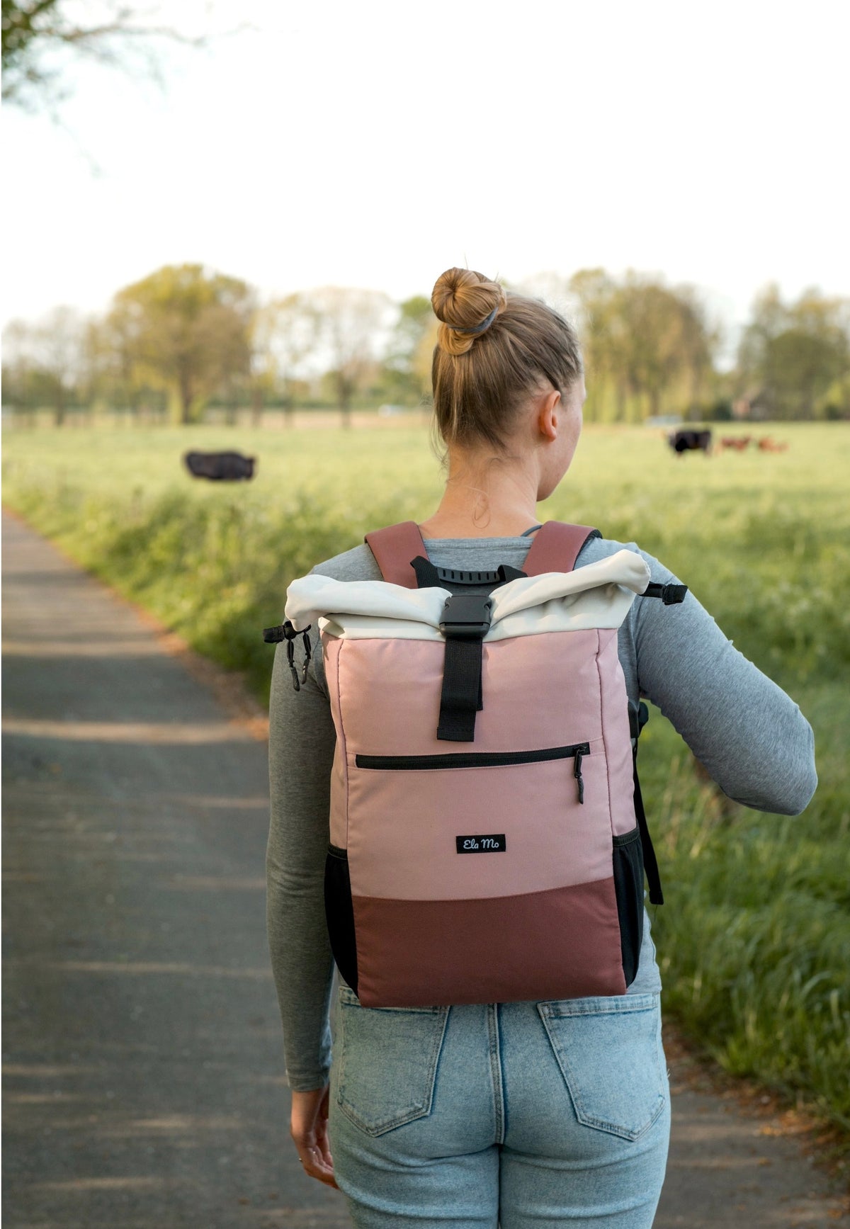 Ela Mo Rolltop Strawberry Cream Rolltop Rucksack