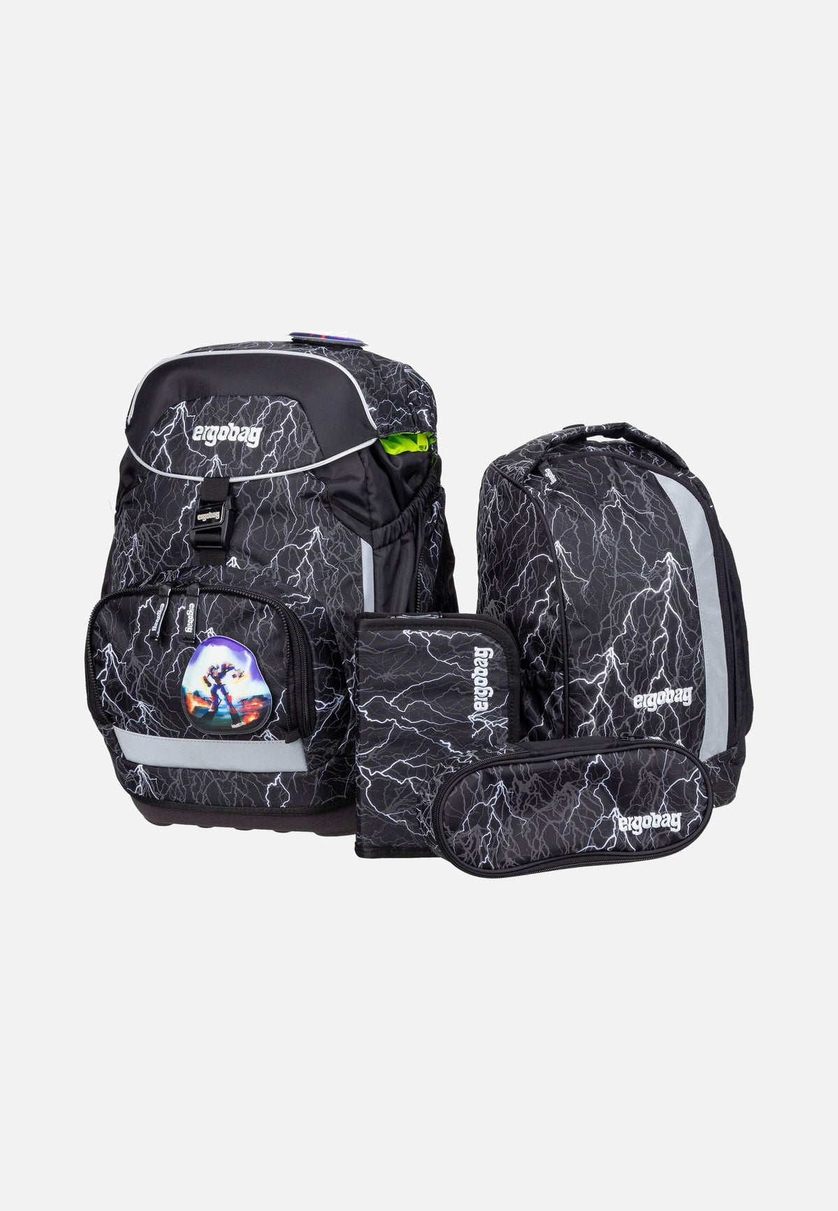 ergobag pack Set GLOW Super ReflektBär Schulranzen