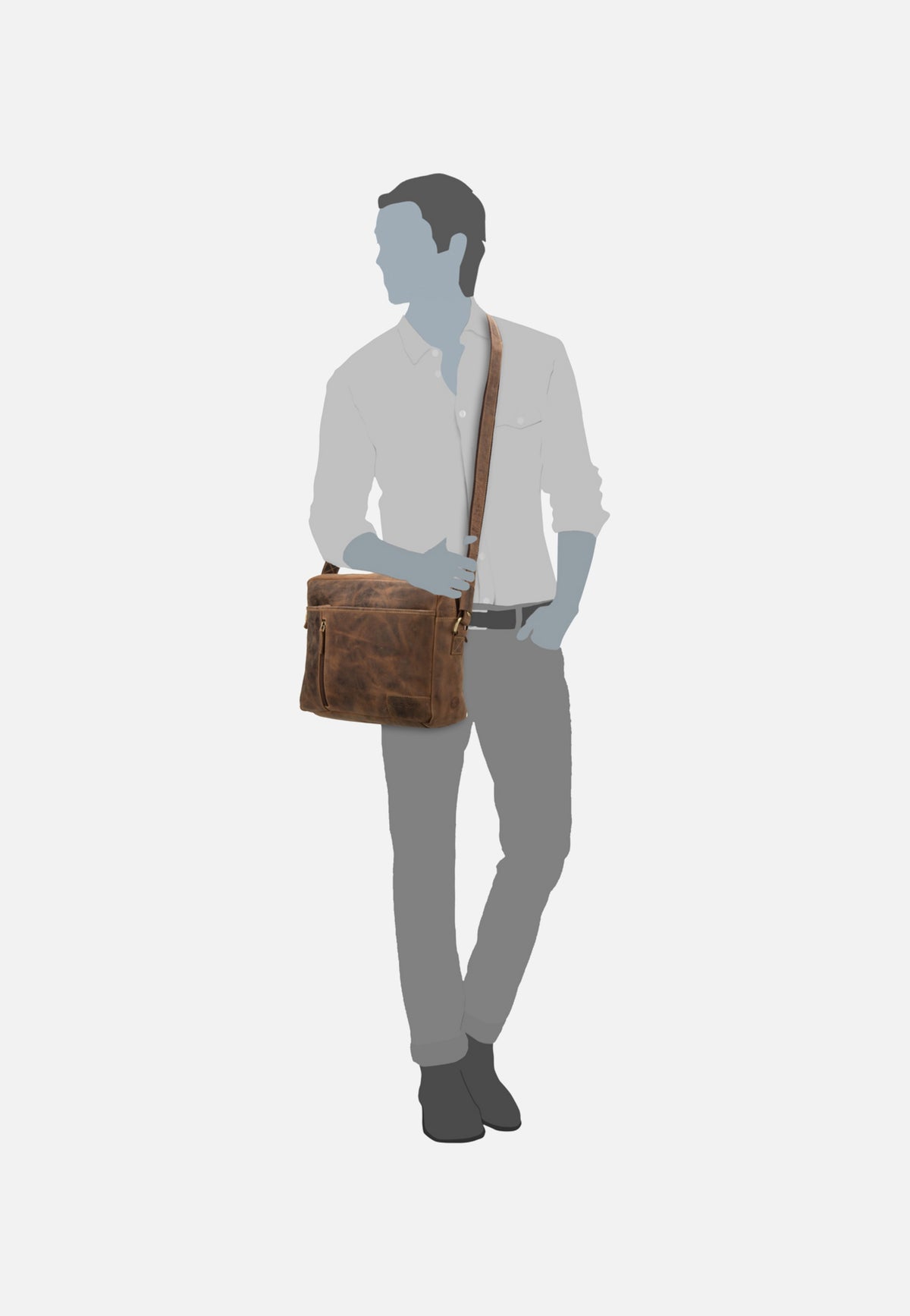 Greenburry Vintage 1653 Reporter Bag Sattelbraun Umhängetasche