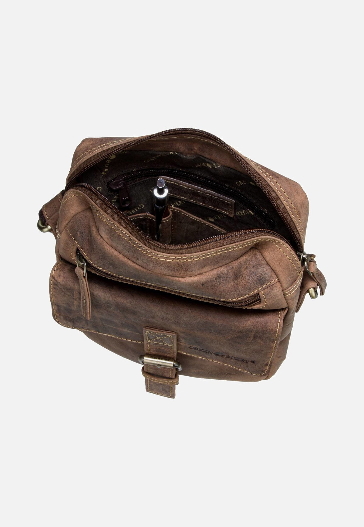 Greenburry Vintage 1663 Sattelbraun Umhängetasche