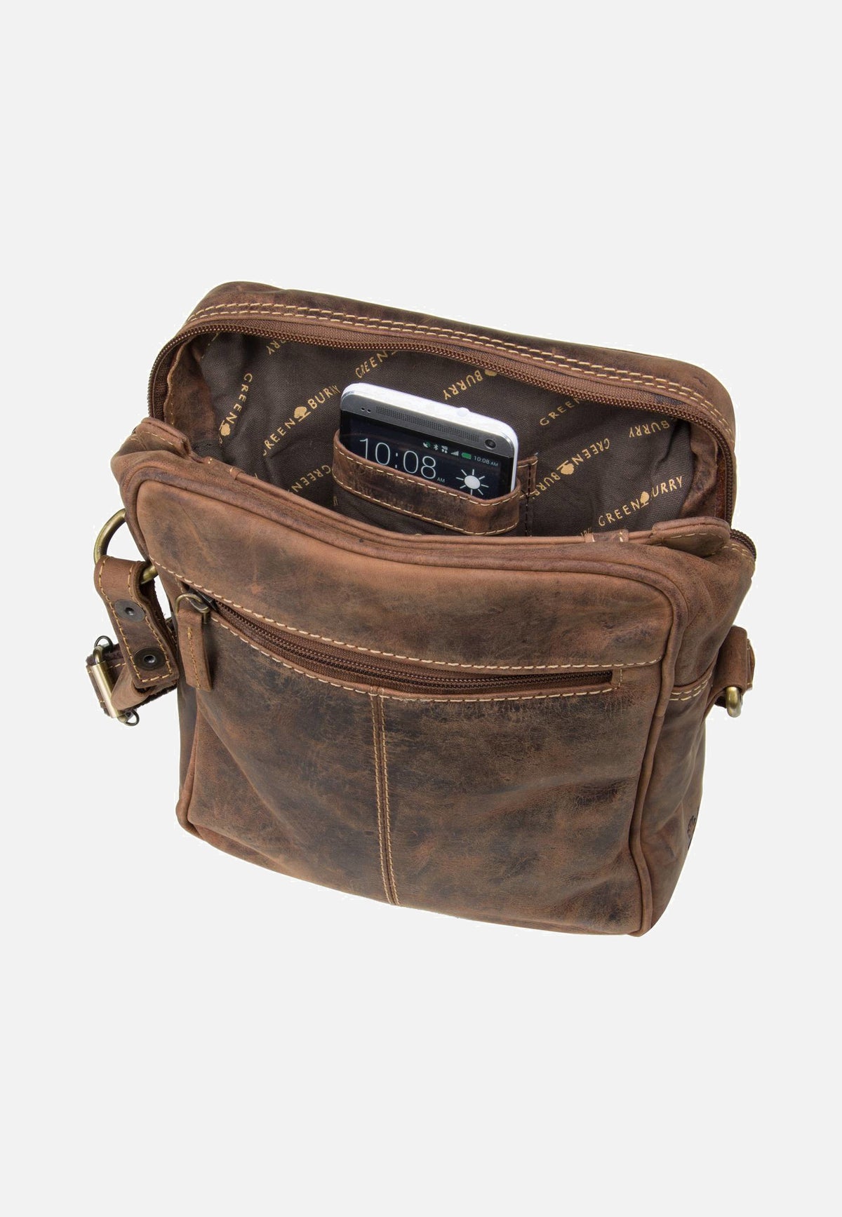 Greenburry Vintage 1664 Medium Sattelbraun Umhängetasche