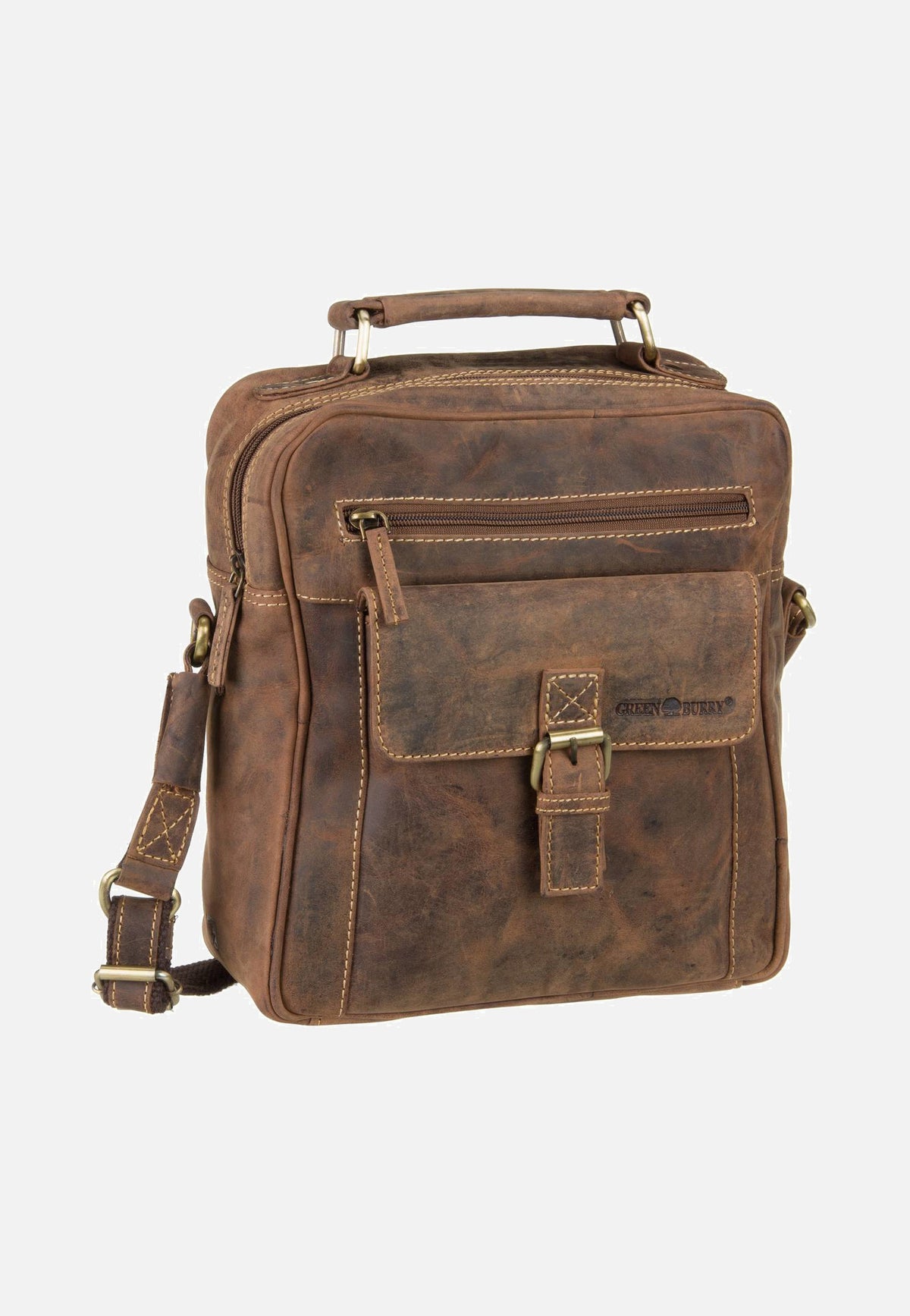Greenburry Vintage 1665 Large Sattelbraun Crossbody Bag