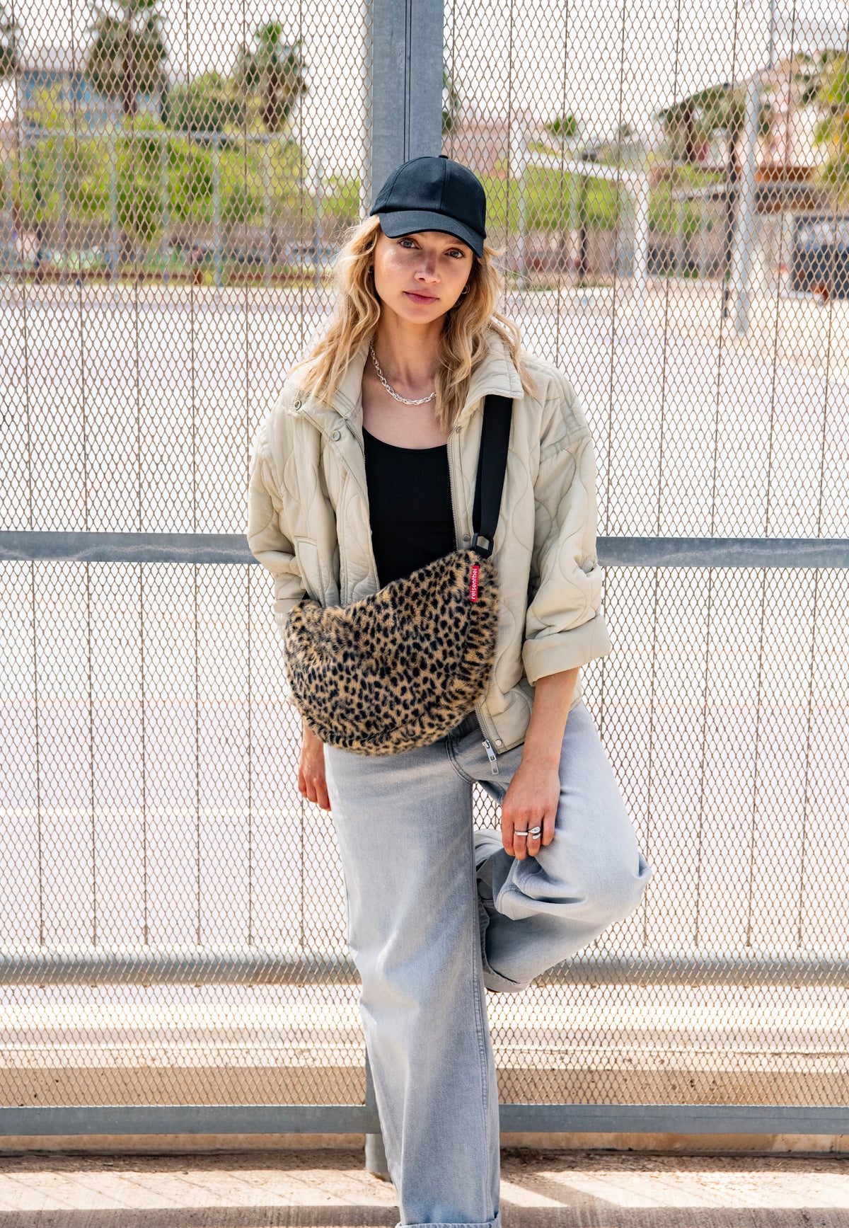 reisenthel Moonbag S Leo Fake Fur Sling Bag