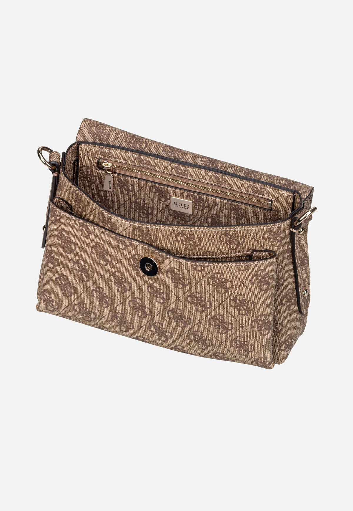 Guess Brenton Flap Logo 48190 Latte Schultertasche