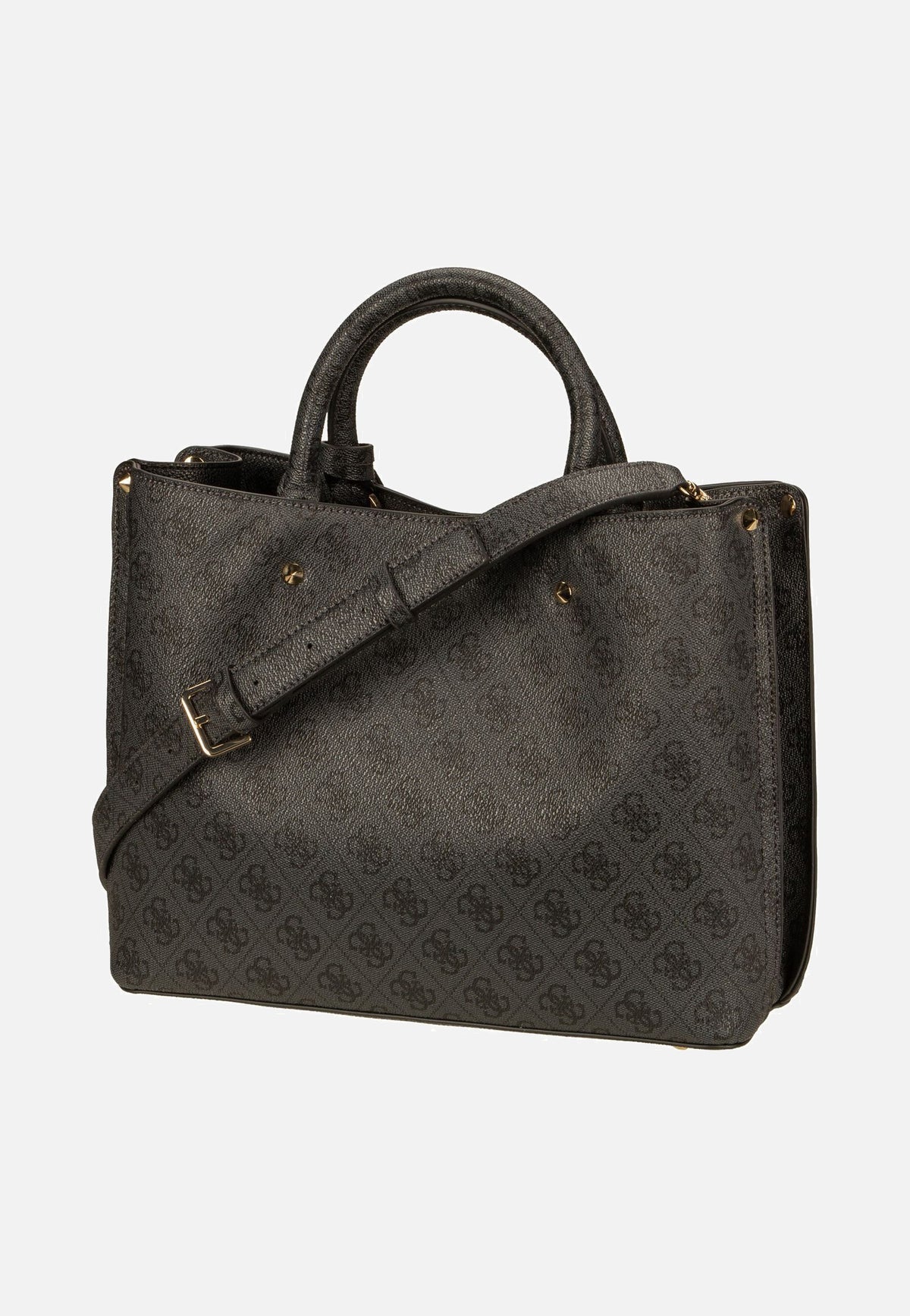 Guess Meridian II Girlfriend SAT 74060 Logo Coal Satchel