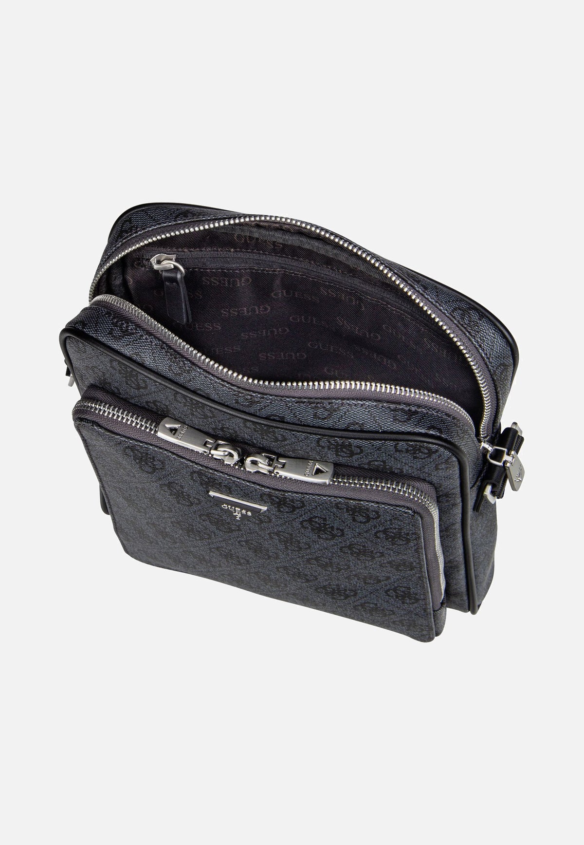 Guess Milano 4G Eco Top Zip Black Umhängetasche